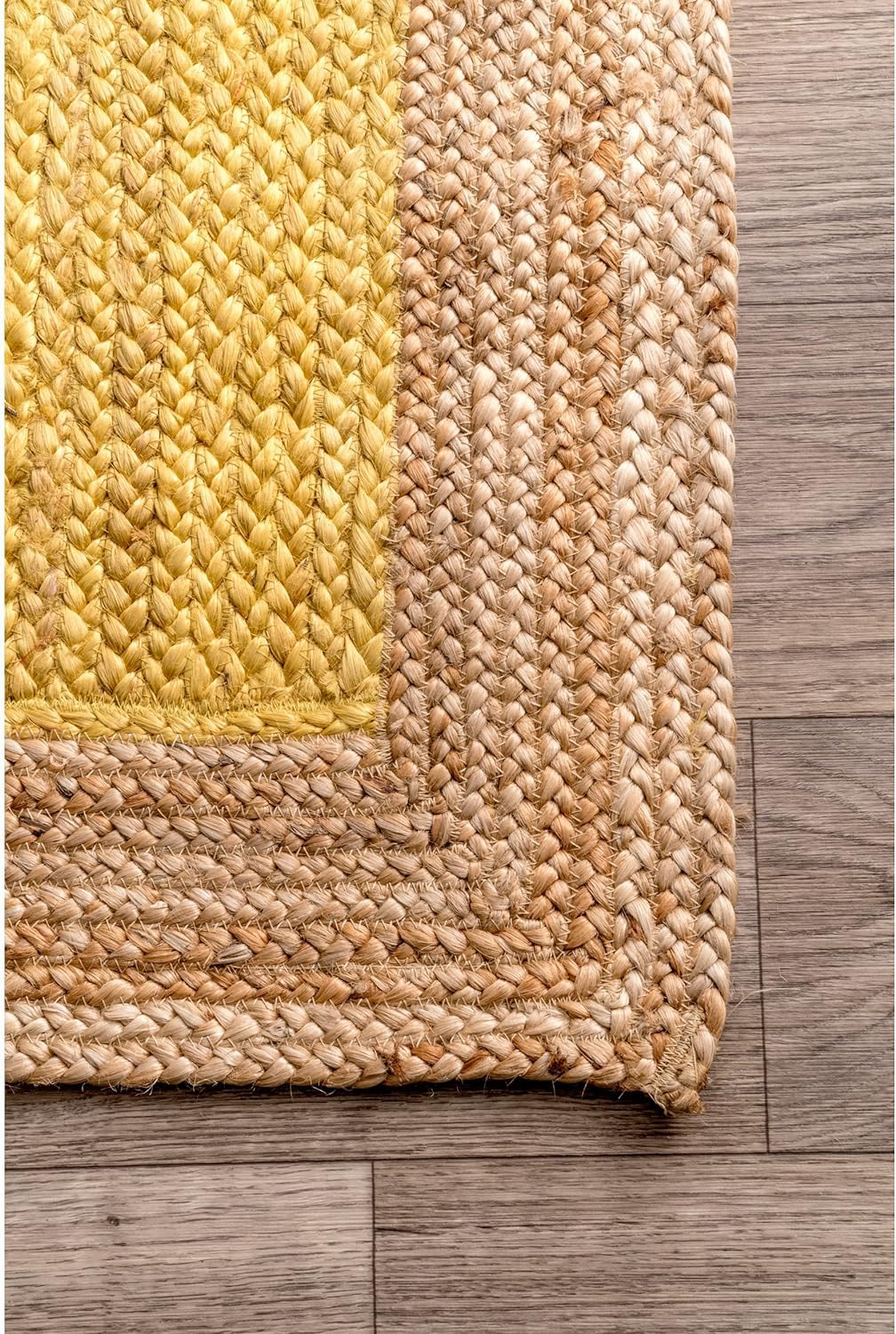 Braided Jute Rug - Handwoven Floor Carpet for Living Room, Bedroom, Dining, and Office