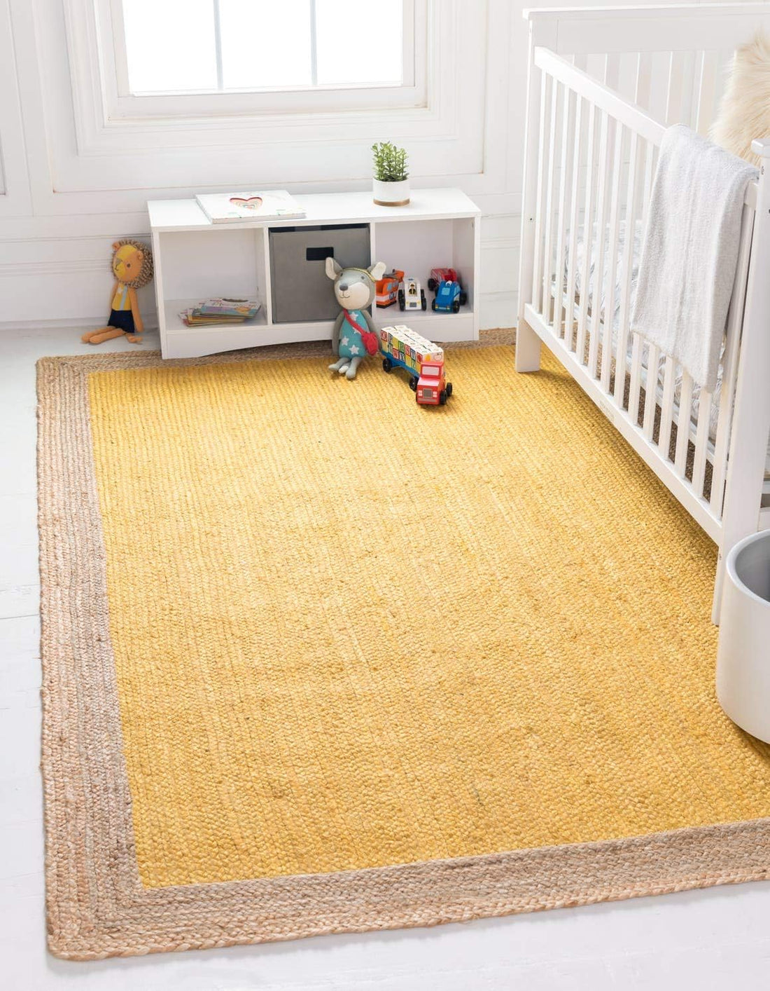 Braided Jute Rug - Handwoven Floor Carpet for Living Room, Bedroom, Dining, and Office