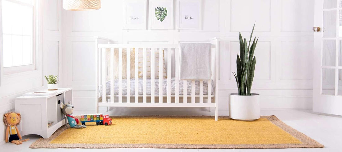 Braided Jute Rug - Handwoven Floor Carpet for Living Room, Bedroom, Dining, and Office