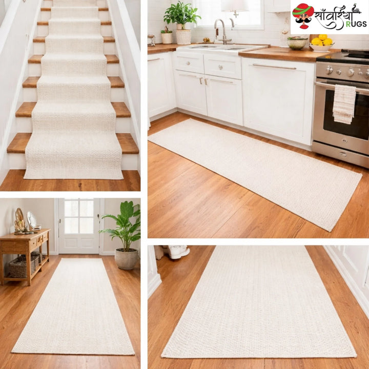 Decorative Jute Runner Rug for Kitchen, Hallway & Stairs