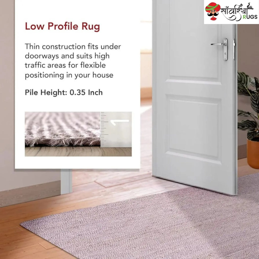 Decorative Jute Runner Rug for Kitchen, Hallway & Stairs