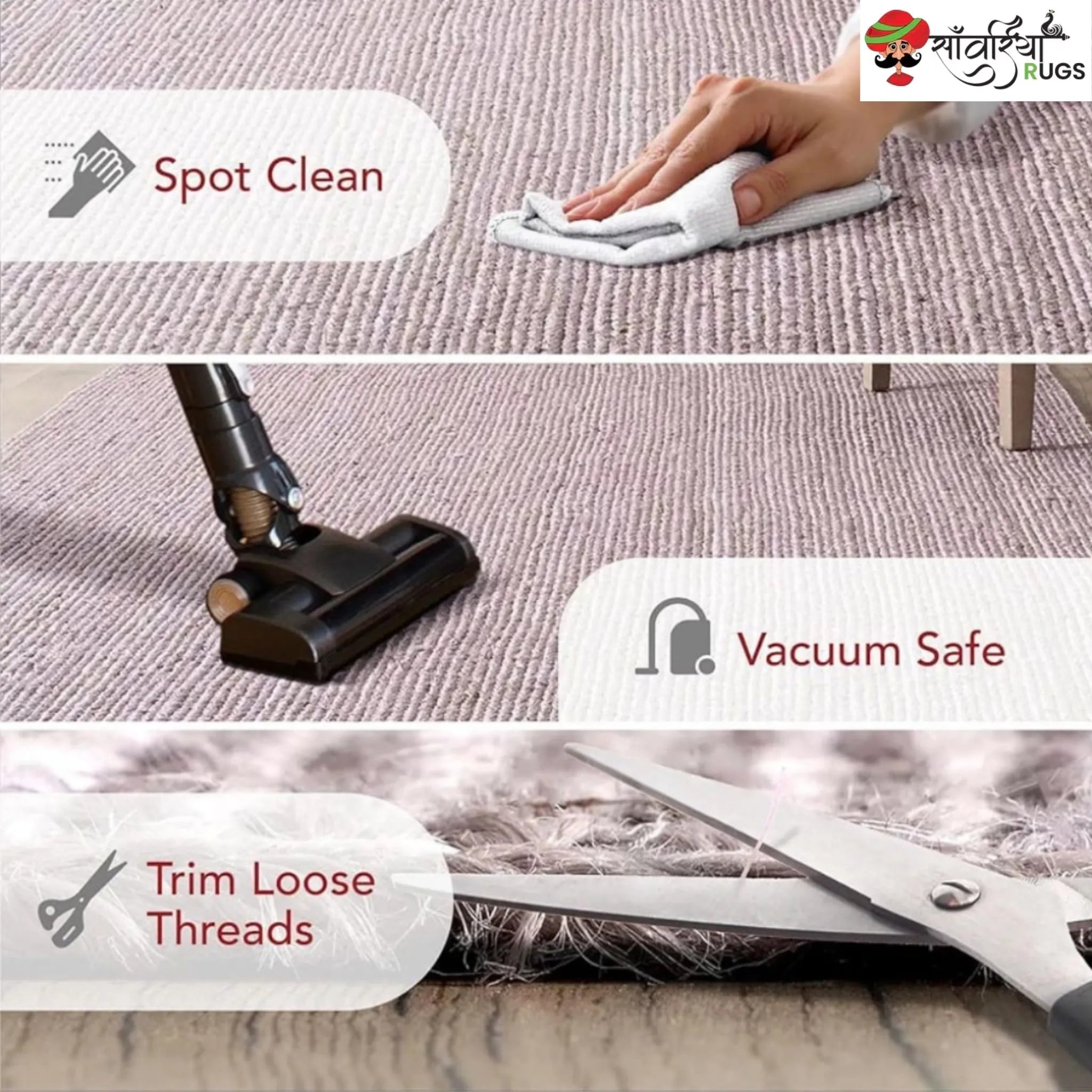 Decorative Jute Runner Rug for Kitchen, Hallway & Stairs
