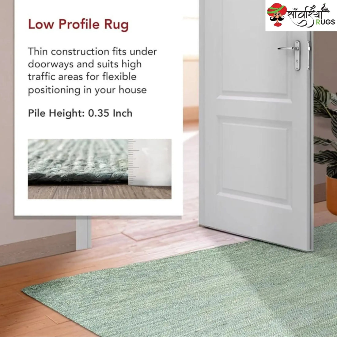 Decorative Jute Runner Rug for Kitchen, Hallway & Stairs