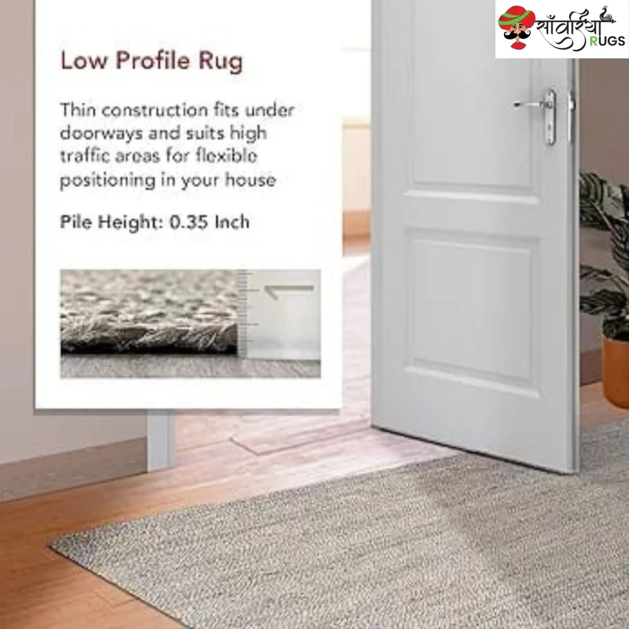 Decorative Jute Runner Rug for Kitchen, Hallway & Stairs