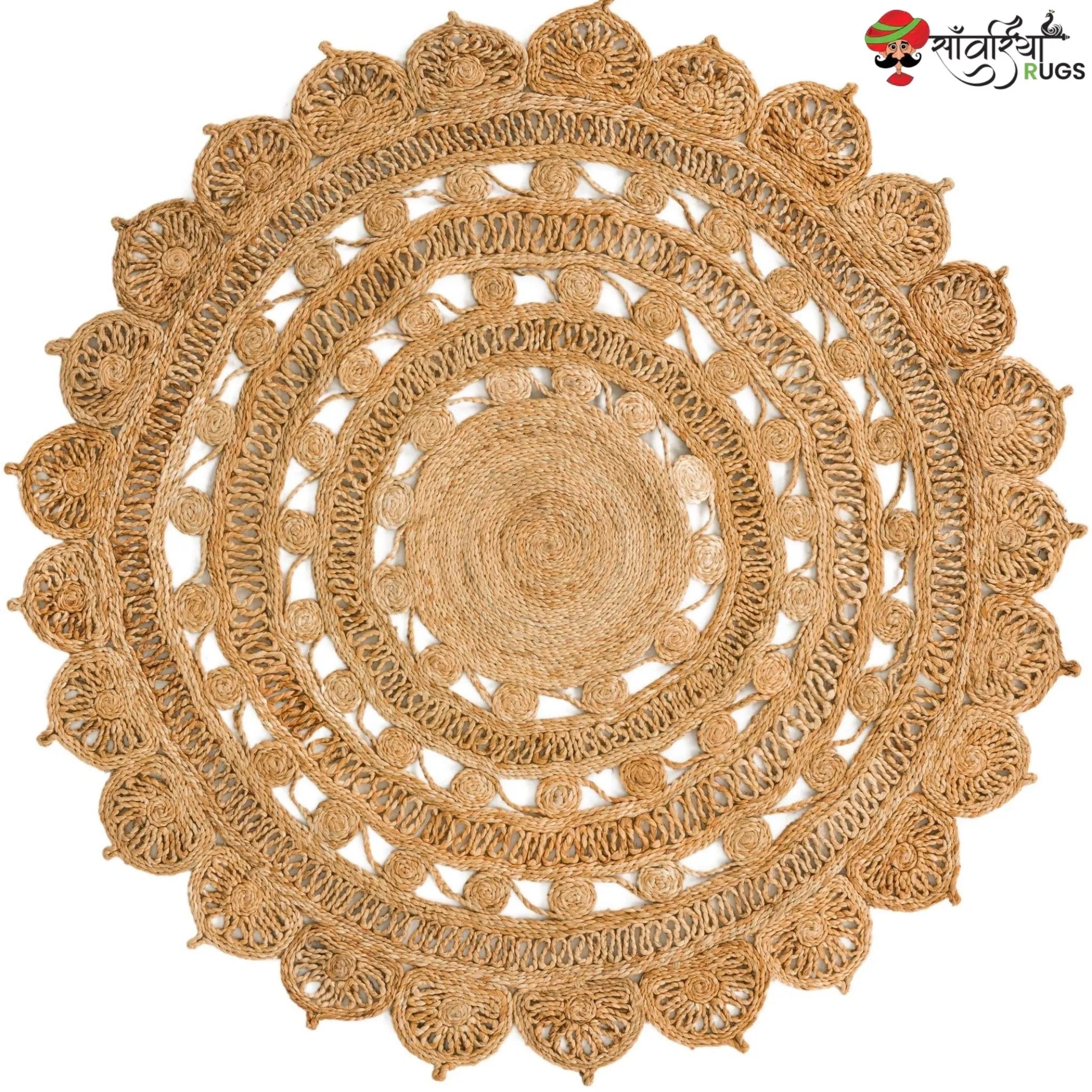 Handcrafted Braided Jute Round Rug for Eco-Friendly Interiors