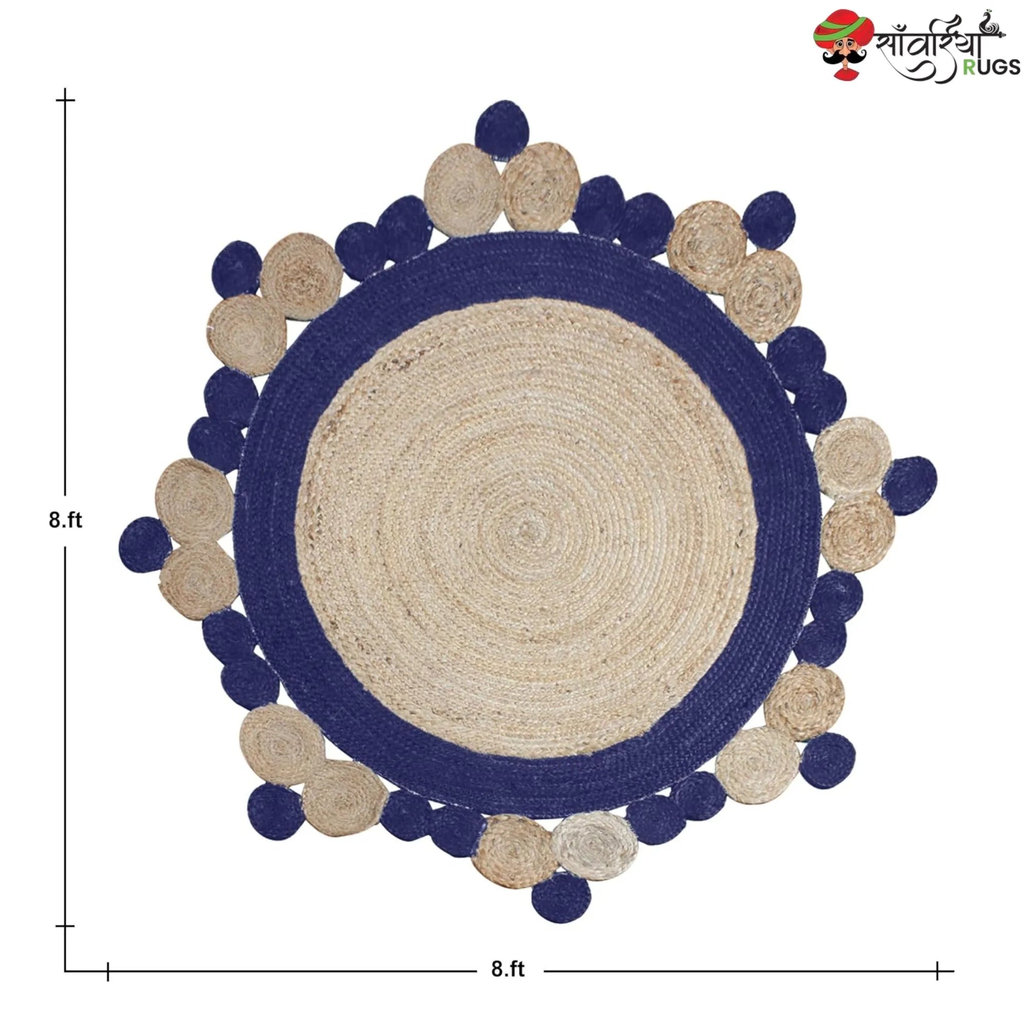 Handmade Indian Scalloped Jute Area Rug for Stylish Interiors