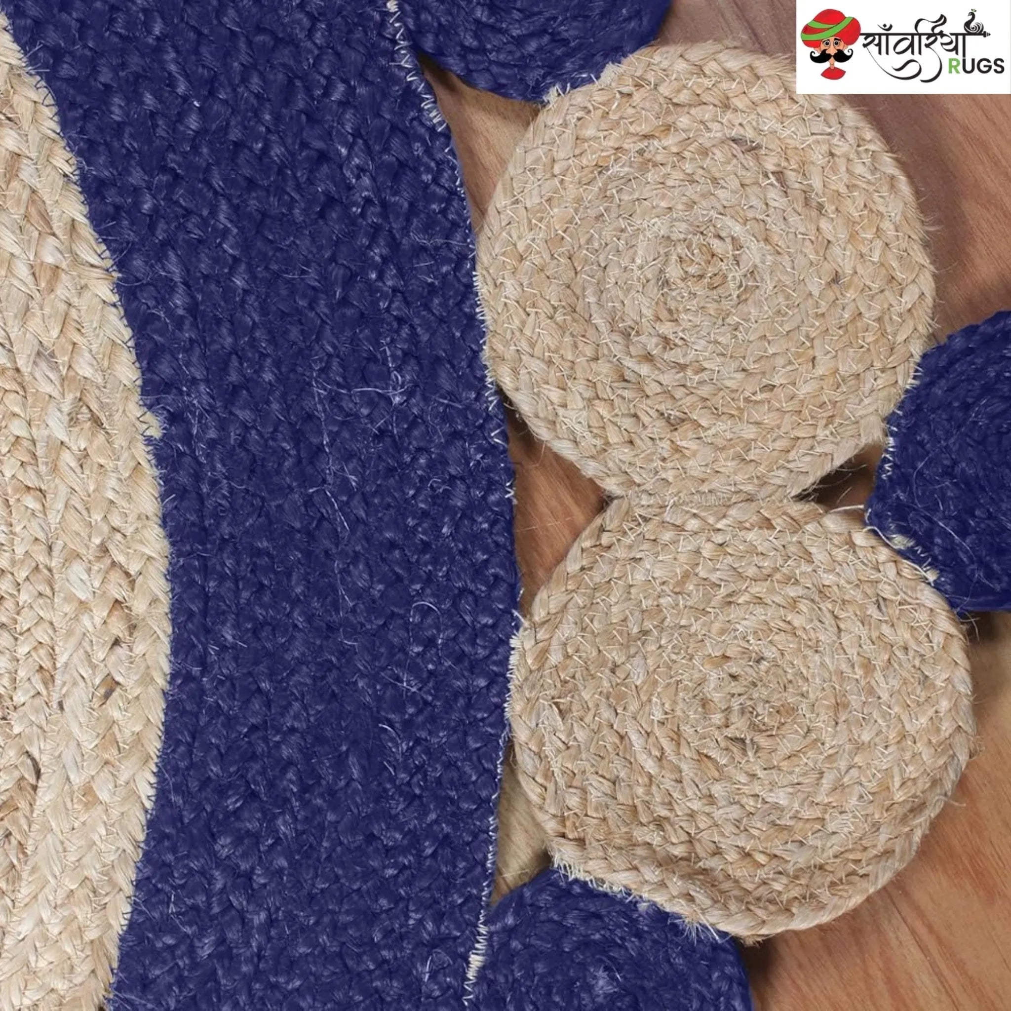 Handmade Indian Scalloped Jute Area Rug for Stylish Interiors