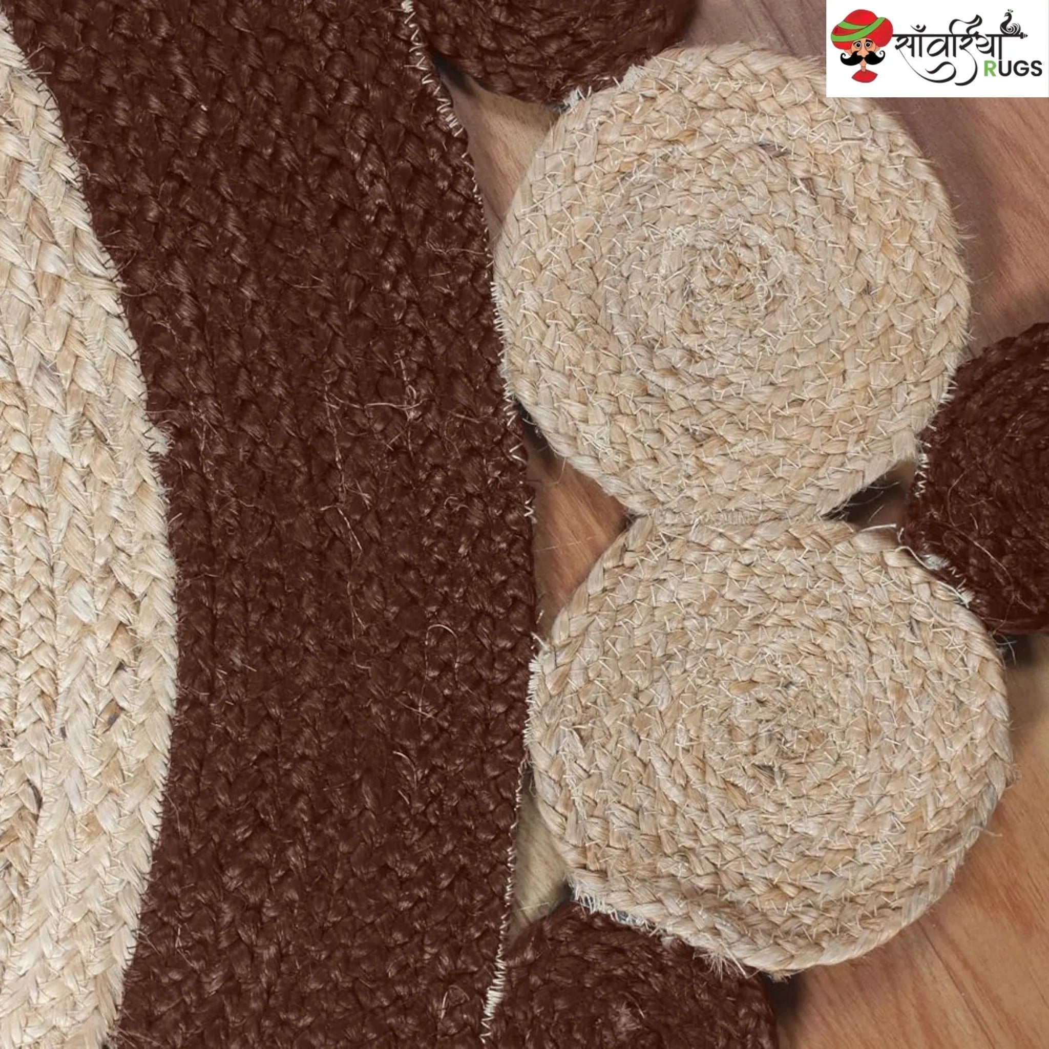 Handmade Indian Scalloped Jute Area Rug for Stylish Interiors