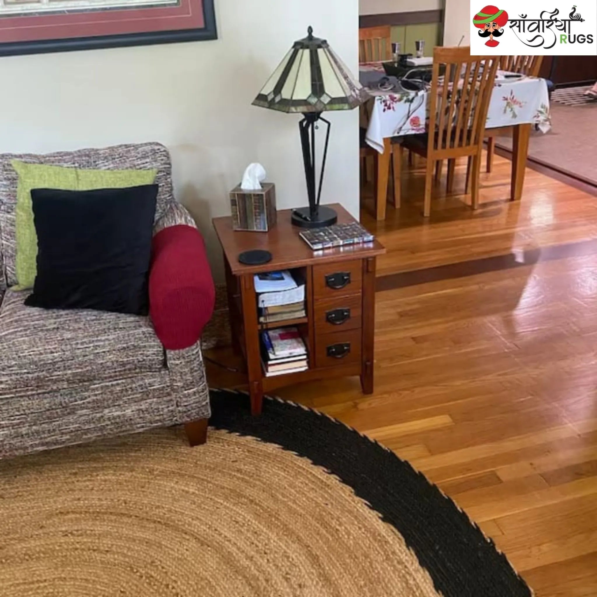 Handmade Natural Oval Jute Rug – Beige Fiber Design