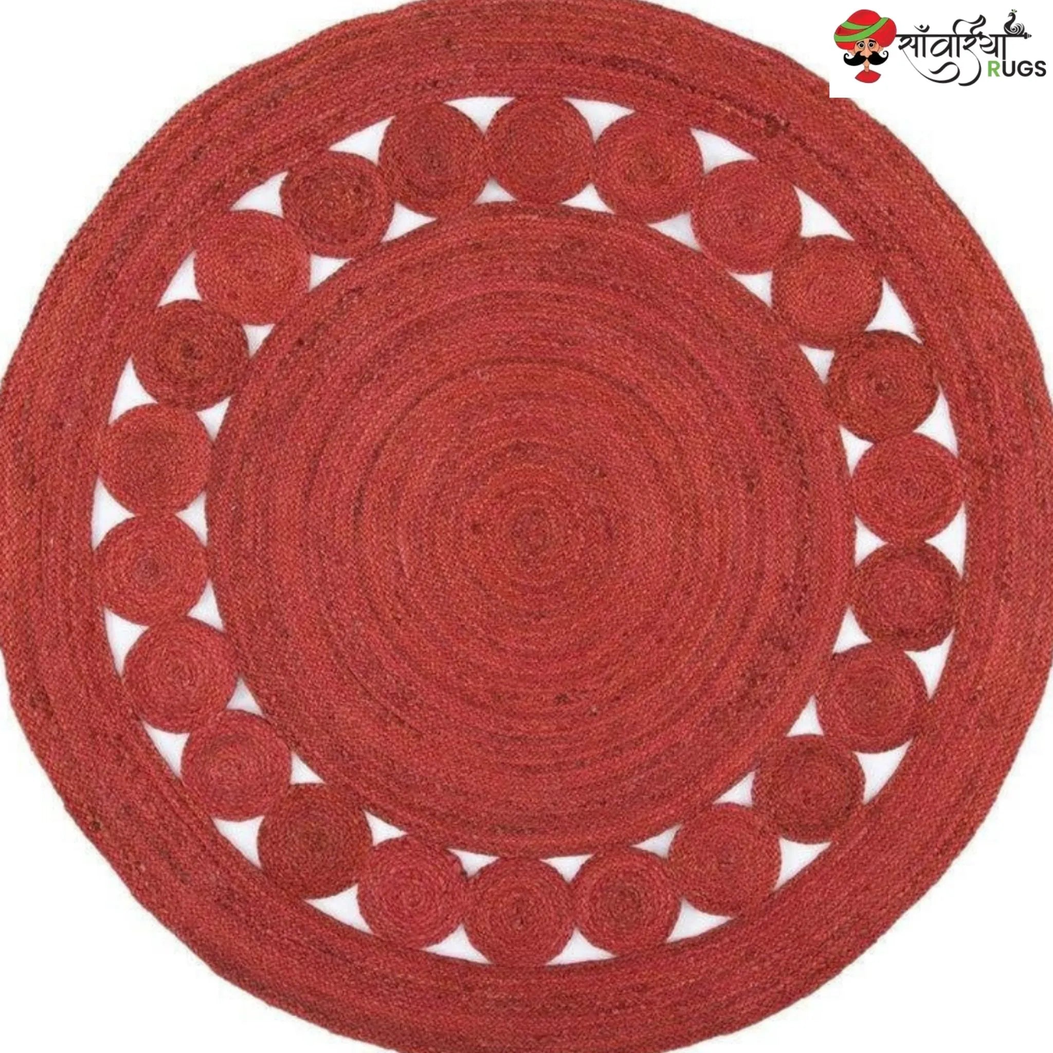 Handmade Jute Braided Round Rug – Multicolor Home Décor