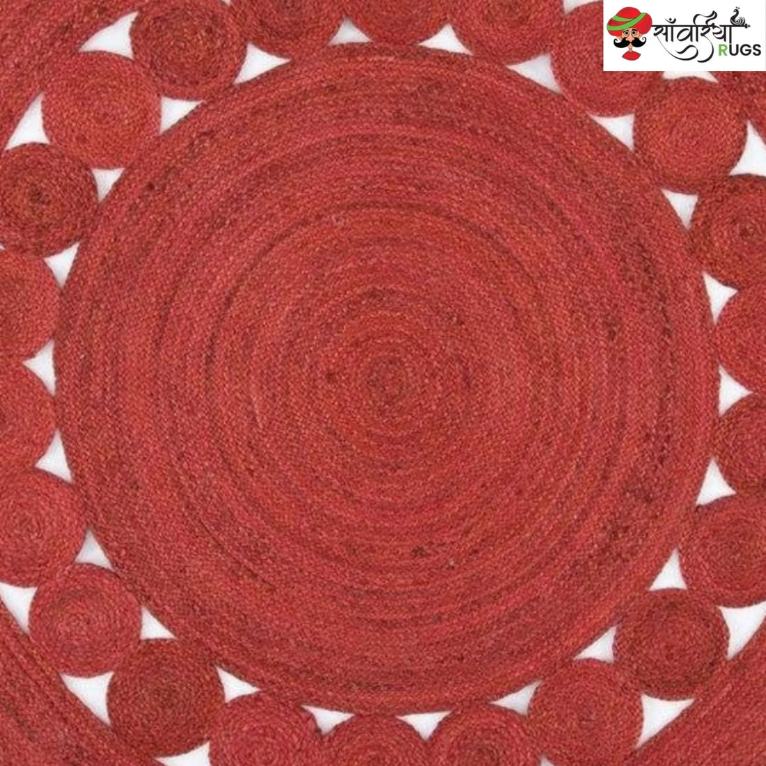 Handmade Jute Braided Round Rug – Multicolor Home Décor