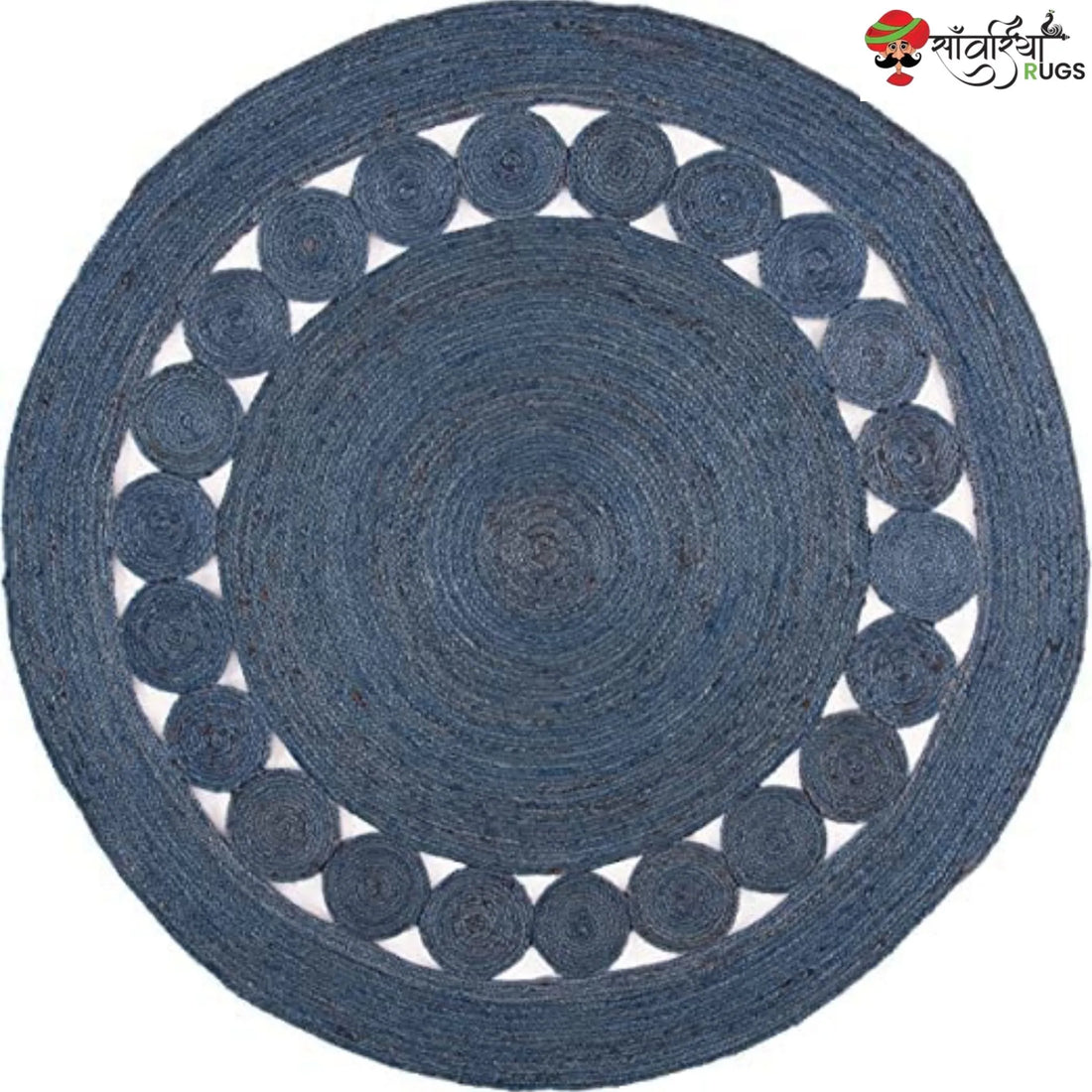 Handmade Jute Braided Round Rug – Multicolor Home Décor