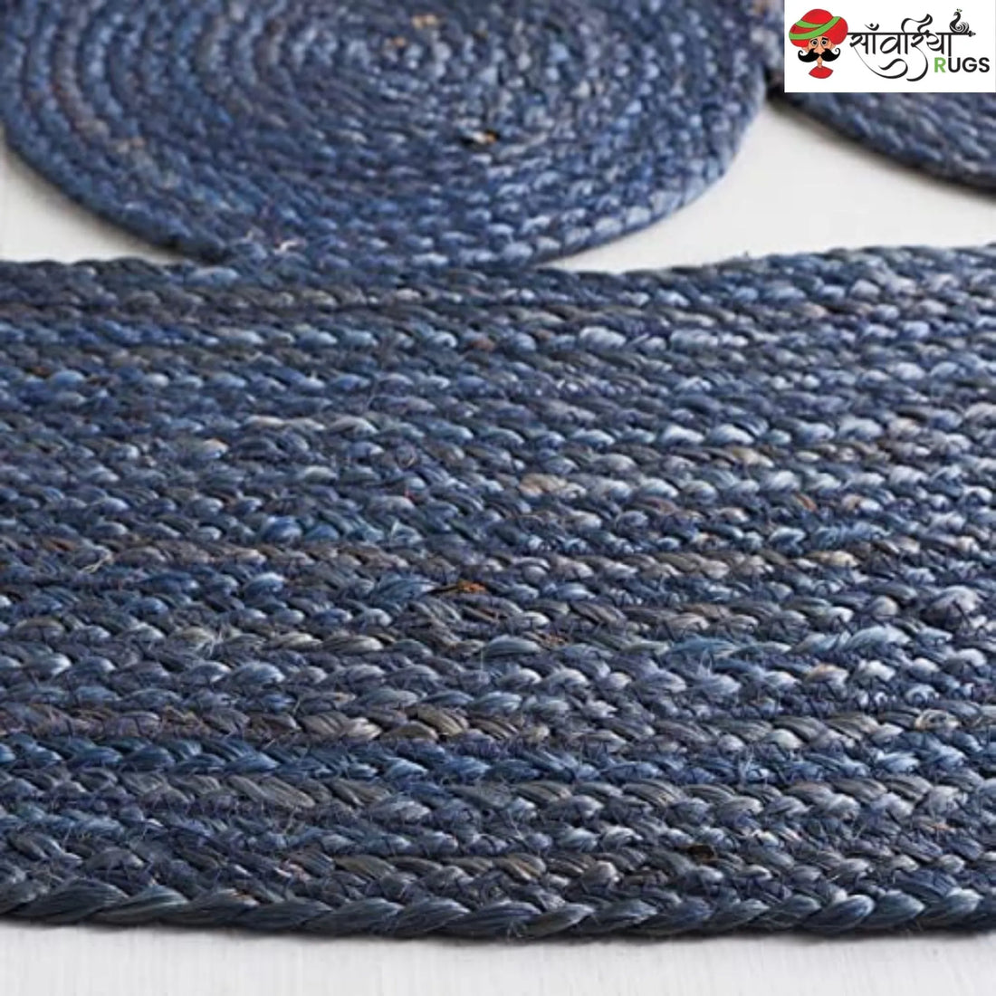 Handmade Jute Braided Round Rug – Multicolor Home Décor