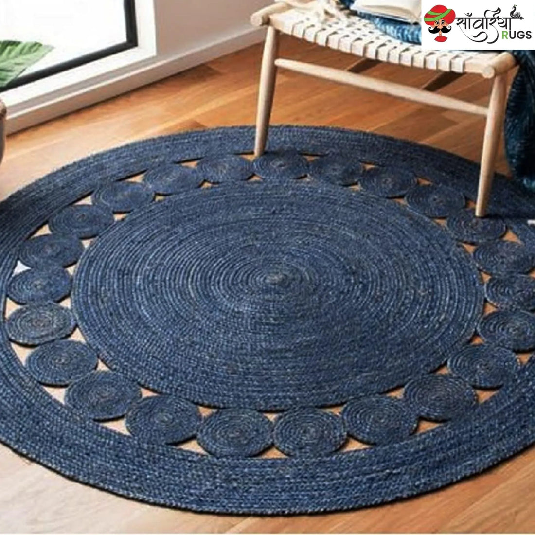 Handmade Jute Braided Round Rug – Multicolor Home Décor