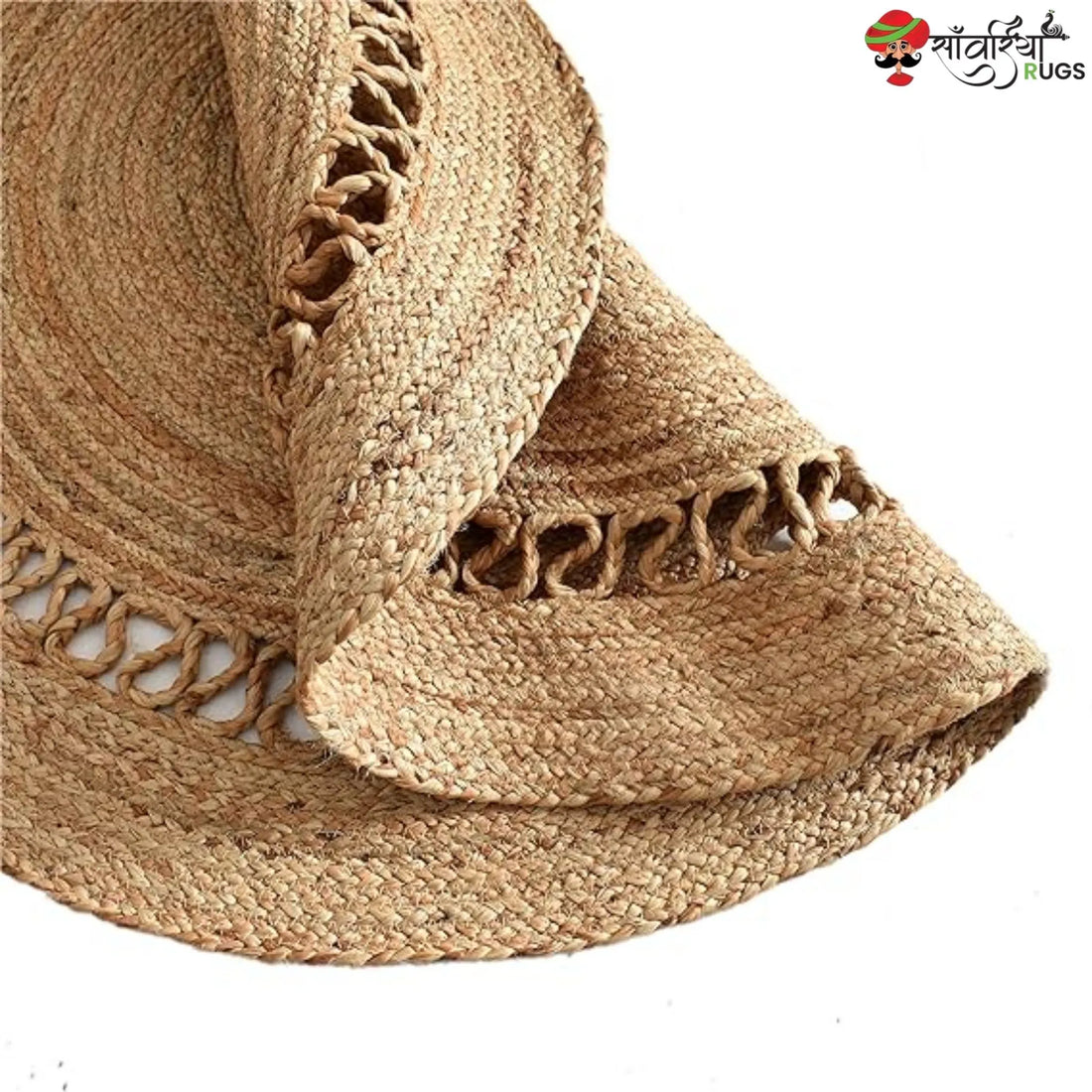 Natural Jute Round Rug – Handmade 4x4 Ft Braided Design