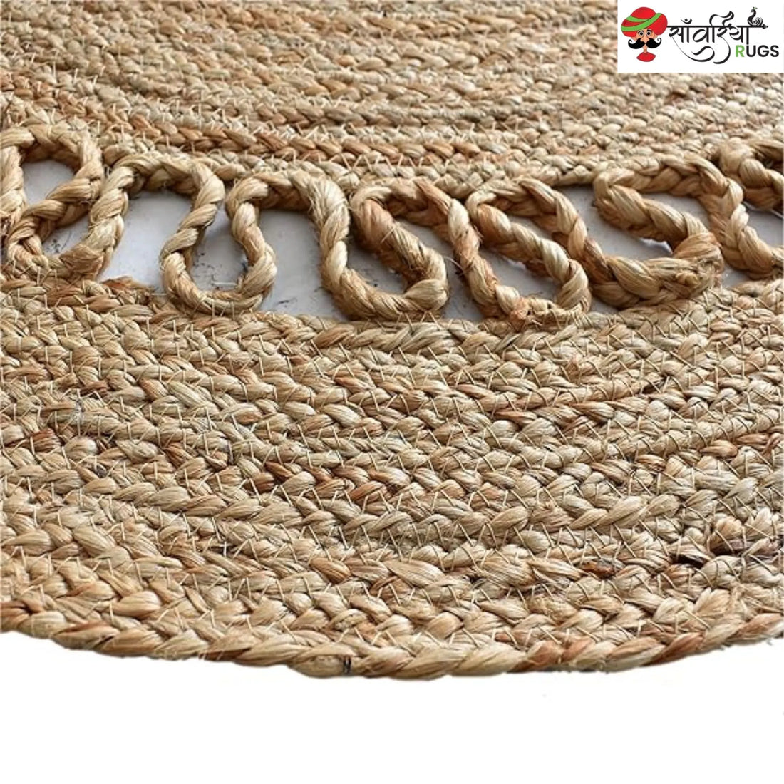 Natural Jute Round Rug – Handmade 4x4 Ft Braided Design