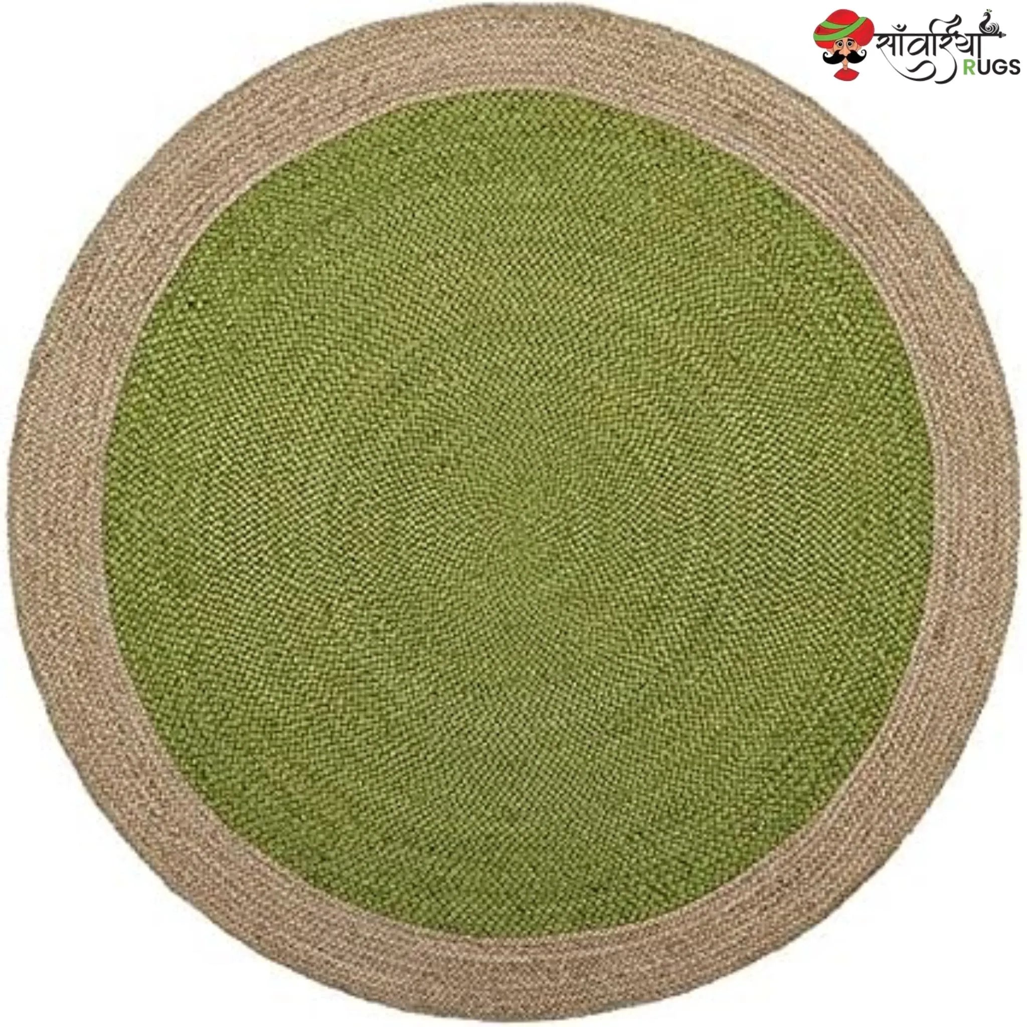 Handmade Bohemian Round Jute Rug – Multicolor Decorative Area Rug
