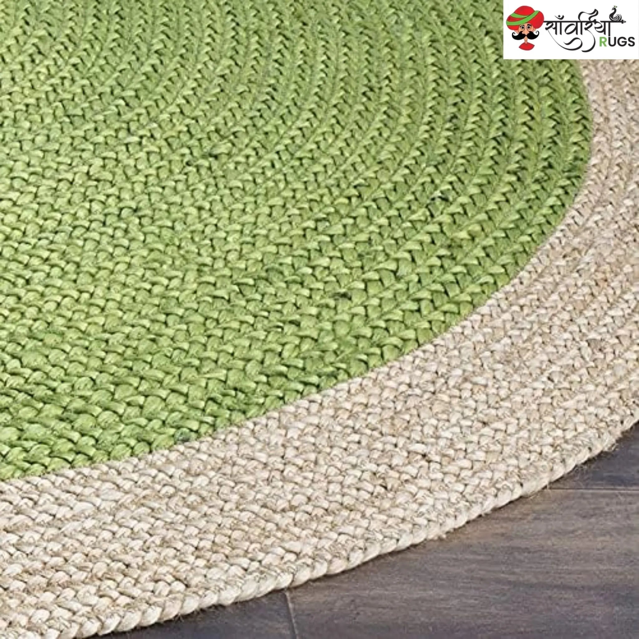 Handmade Bohemian Round Jute Rug – Multicolor Decorative Area Rug