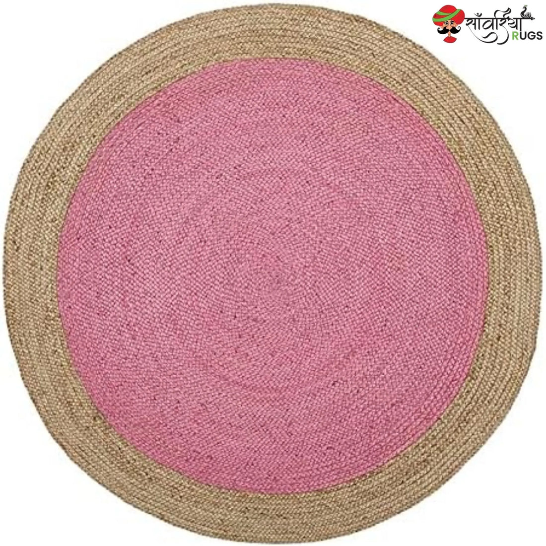 Handmade Bohemian Round Jute Rug – Multicolor Decorative Area Rug