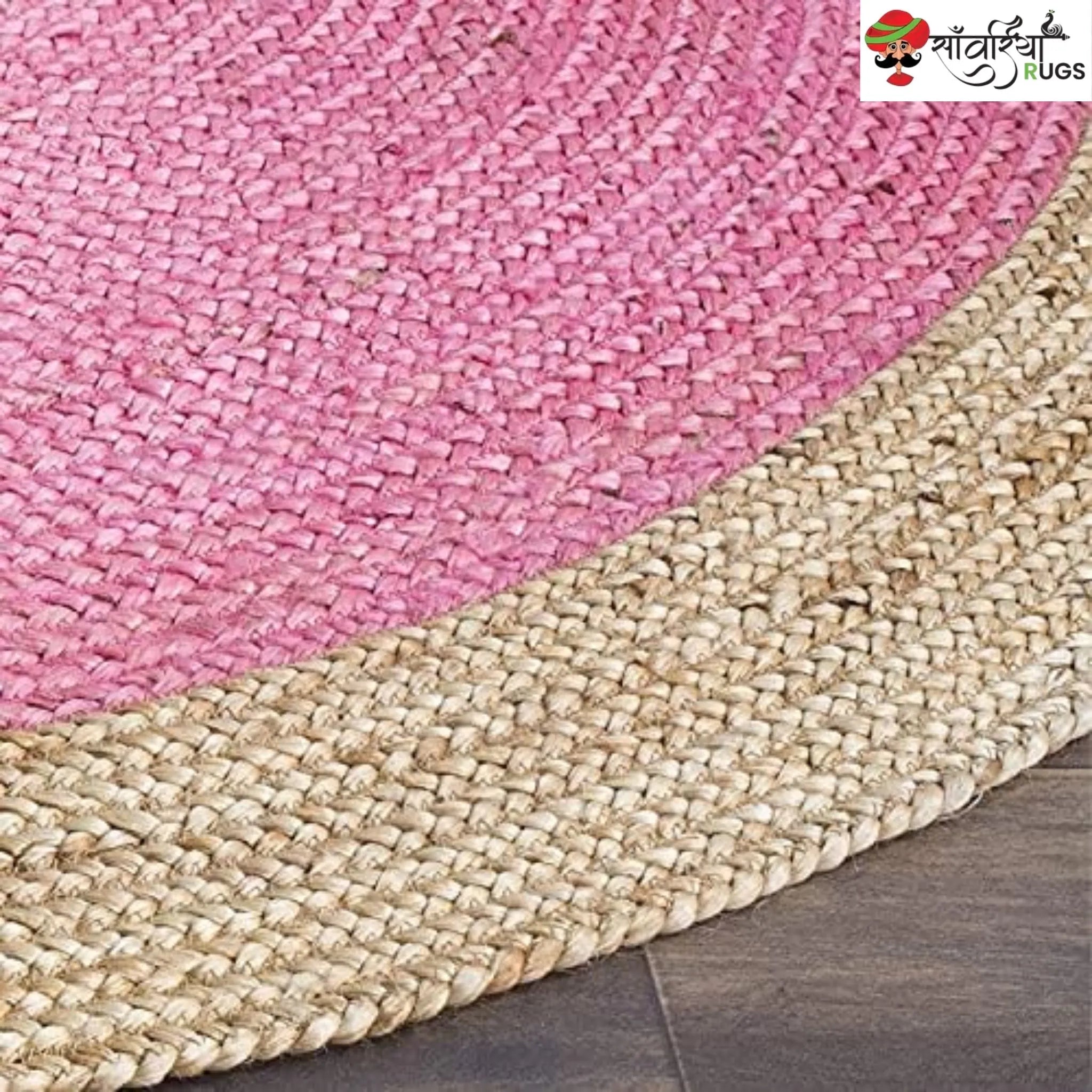 Handmade Bohemian Round Jute Rug – Multicolor Decorative Area Rug