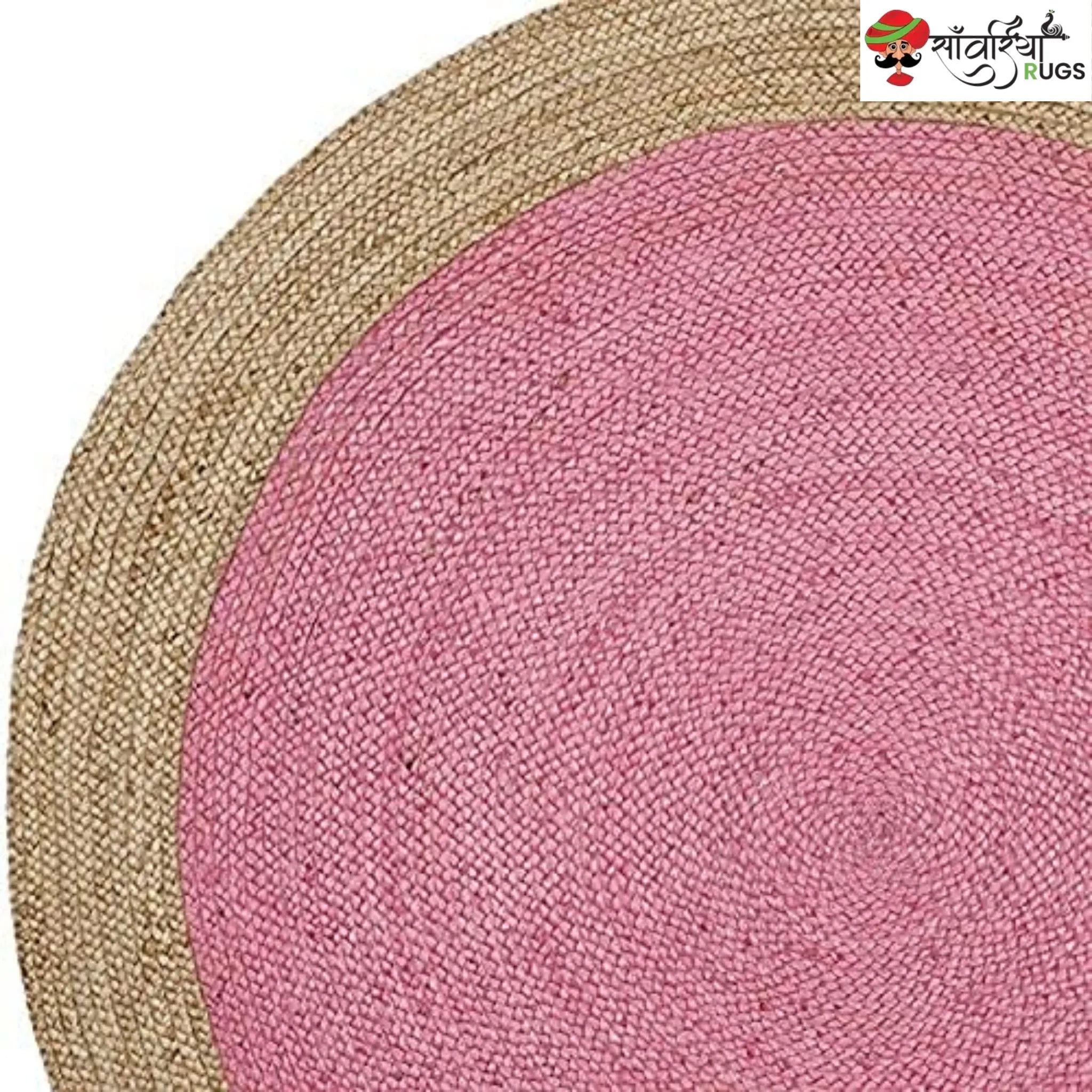 Handmade Bohemian Round Jute Rug – Multicolor Decorative Area Rug