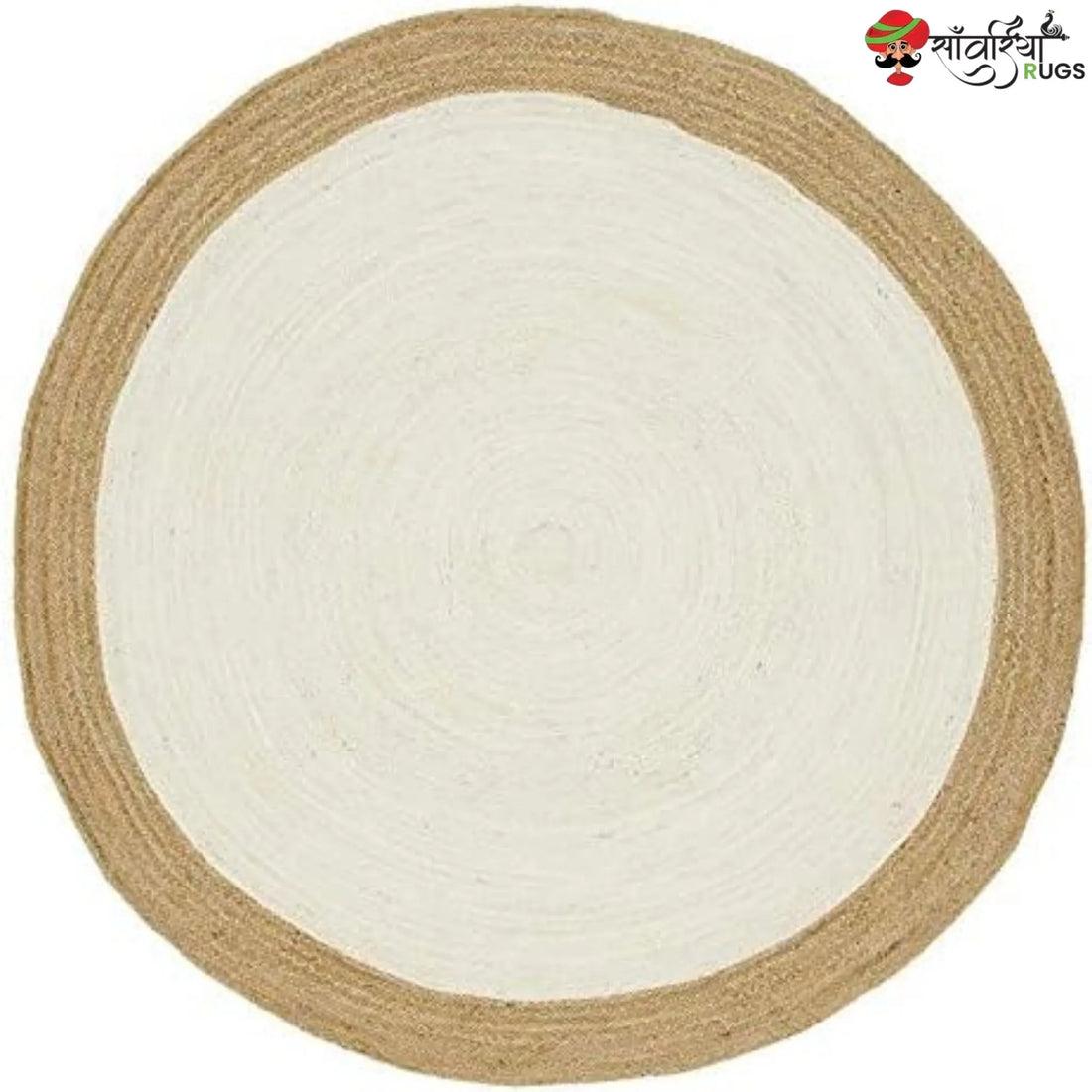 Handmade Bohemian Round Jute Rug – Multicolor Decorative Area Rug