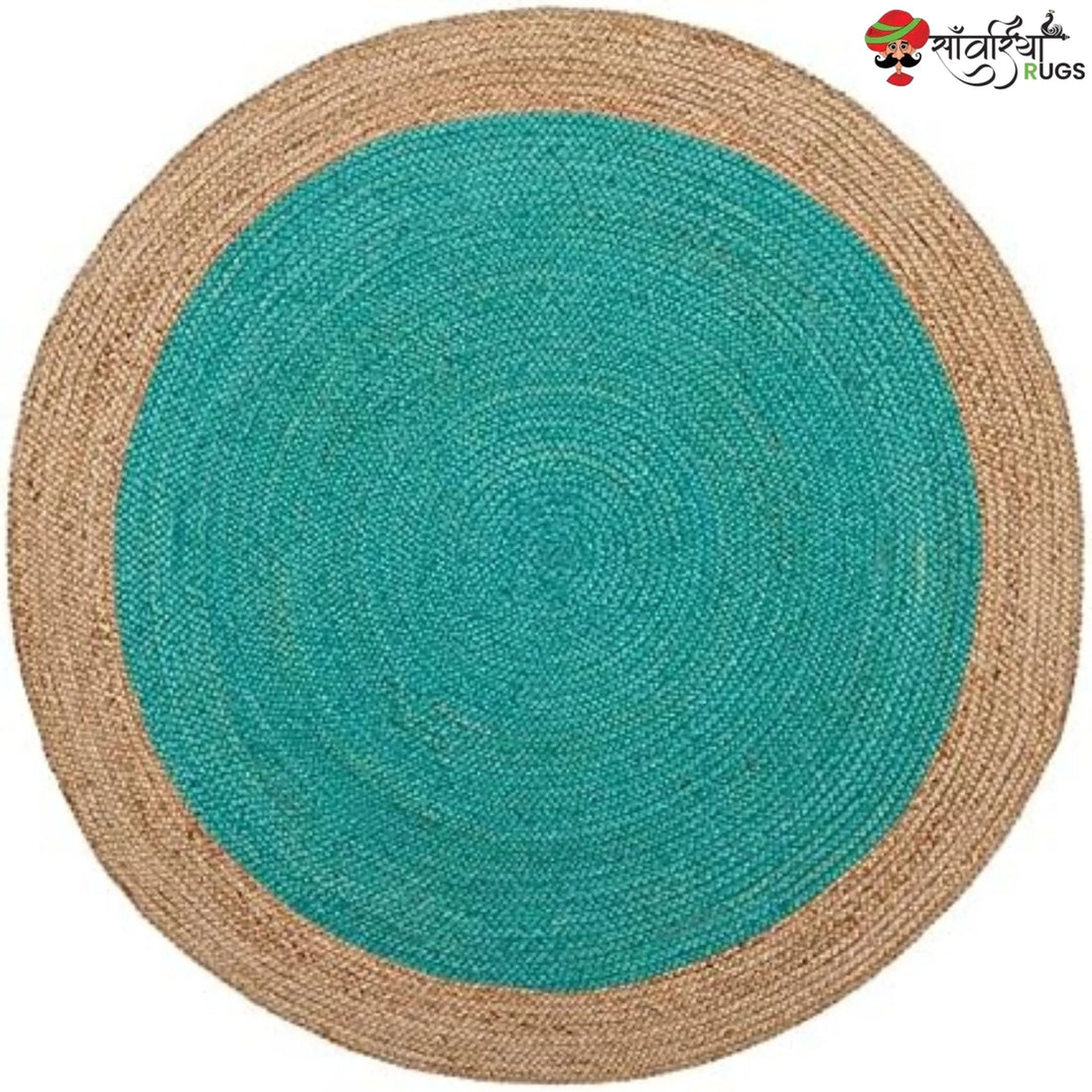 Handmade Bohemian Round Jute Rug – Multicolor Decorative Area Rug