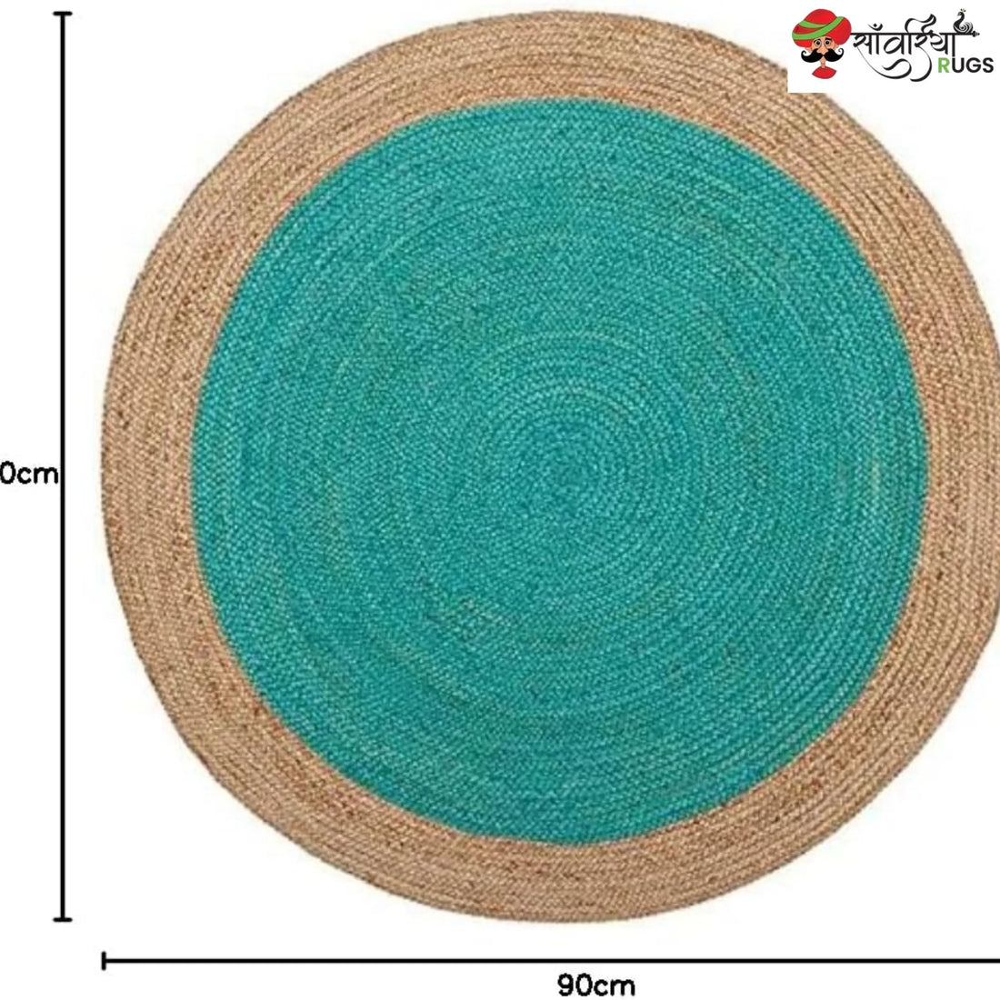 Handmade Bohemian Round Jute Rug – Multicolor Decorative Area Rug