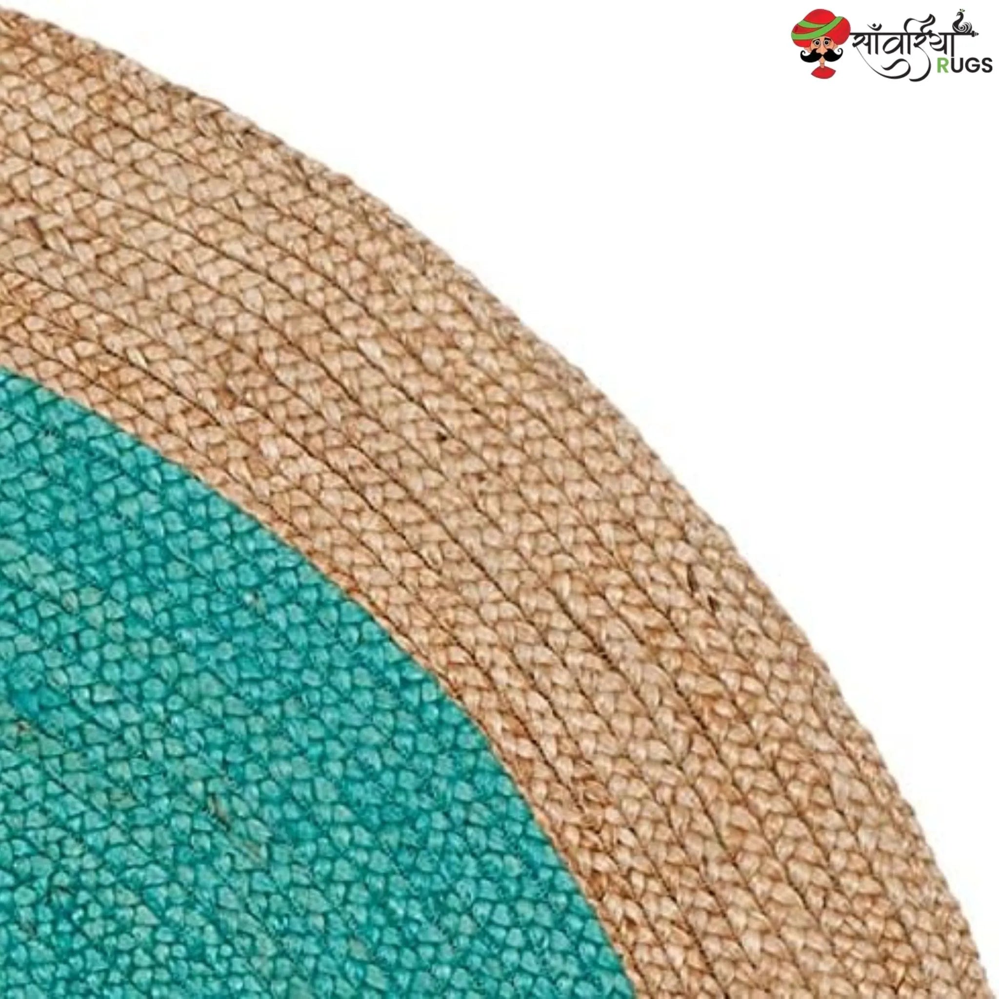 Handmade Bohemian Round Jute Rug – Multicolor Decorative Area Rug