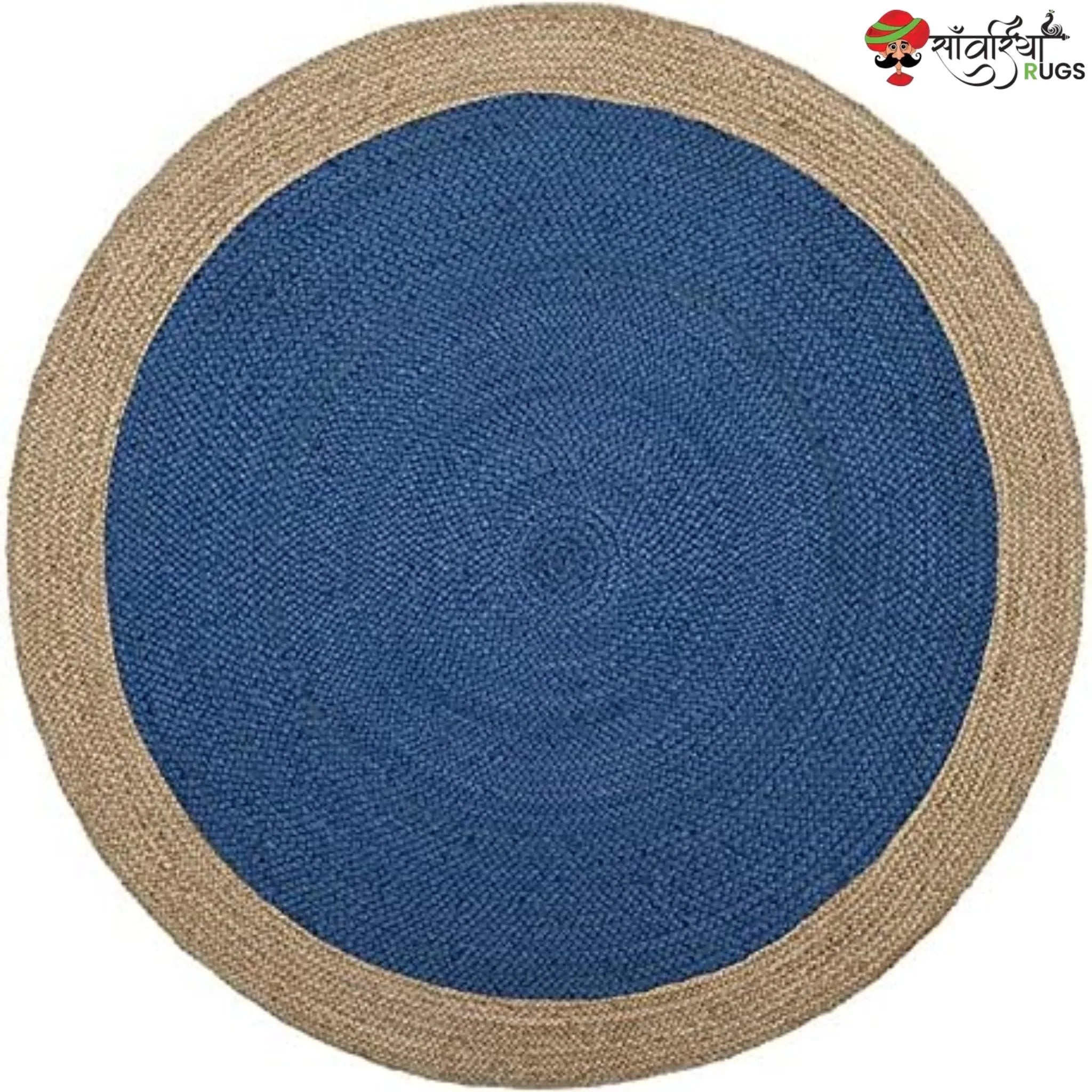 Handmade Bohemian Round Jute Rug – Multicolor Decorative Area Rug