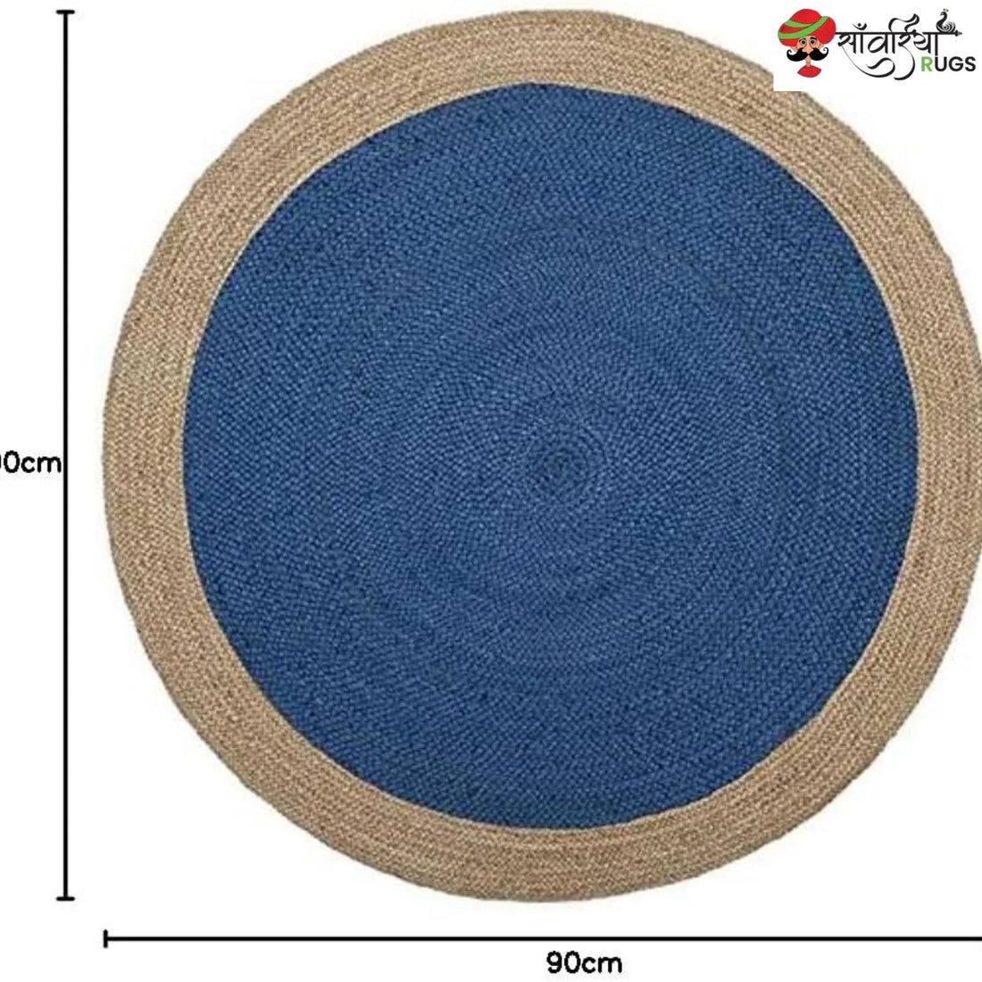 Handmade Bohemian Round Jute Rug – Multicolor Decorative Area Rug