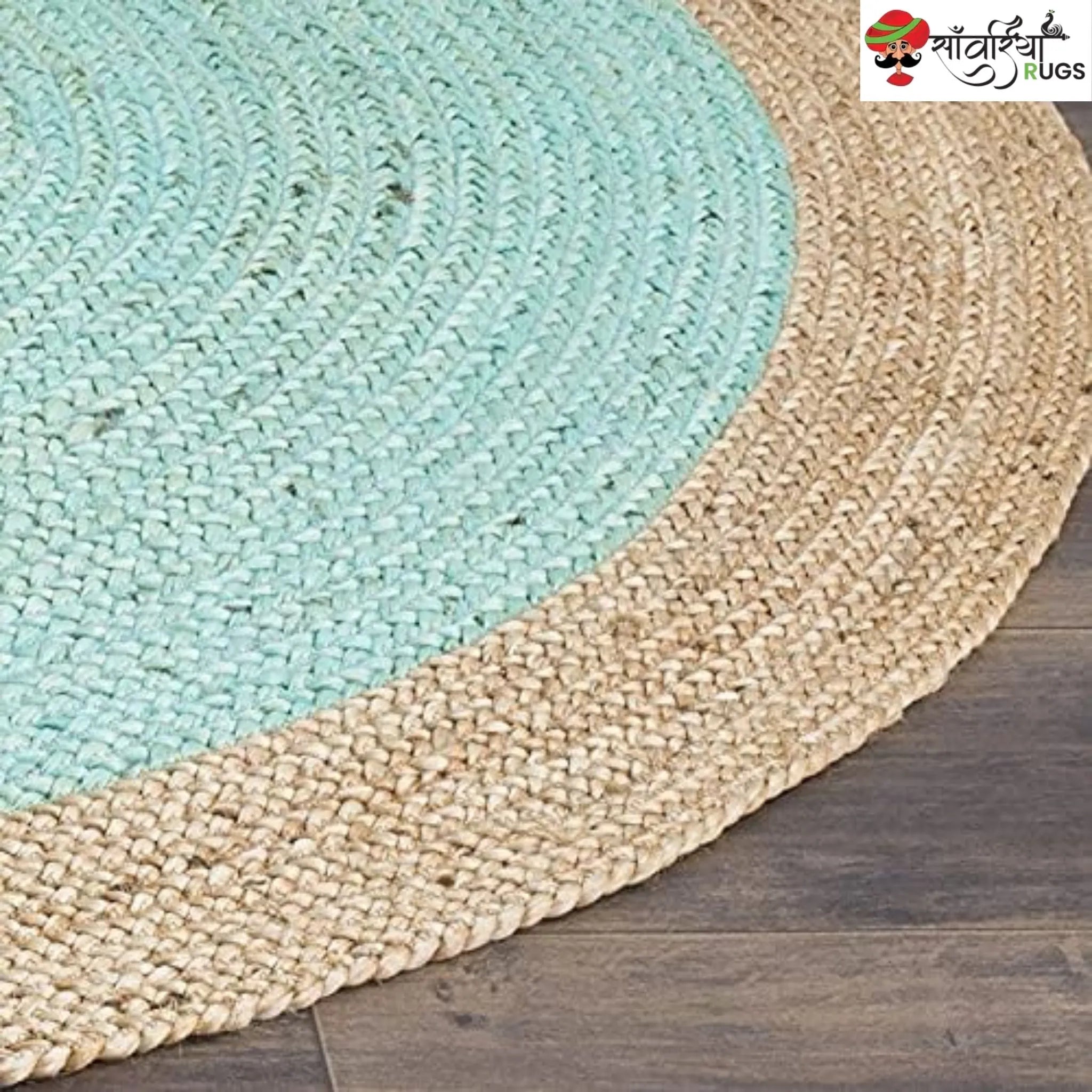 Handmade Bohemian Round Jute Rug – Multicolor Decorative Area Rug