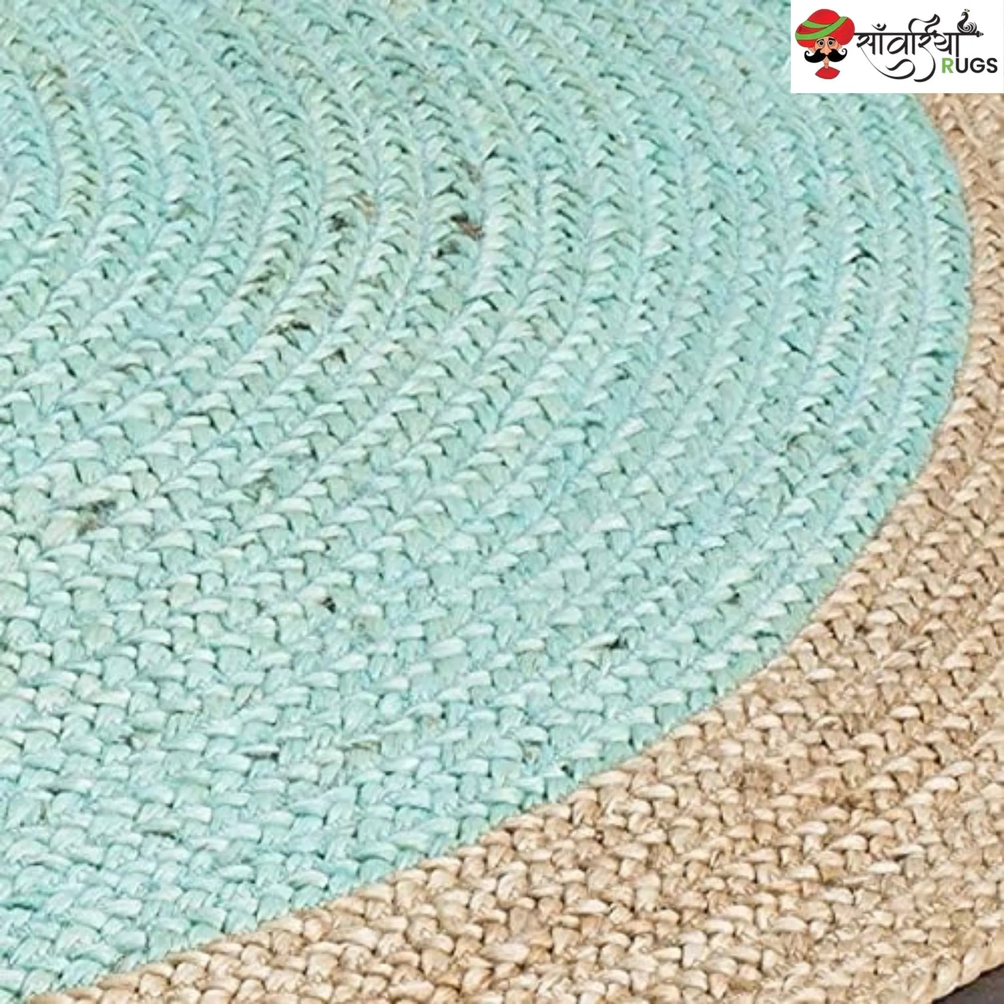 Handmade Bohemian Round Jute Rug – Multicolor Decorative Area Rug