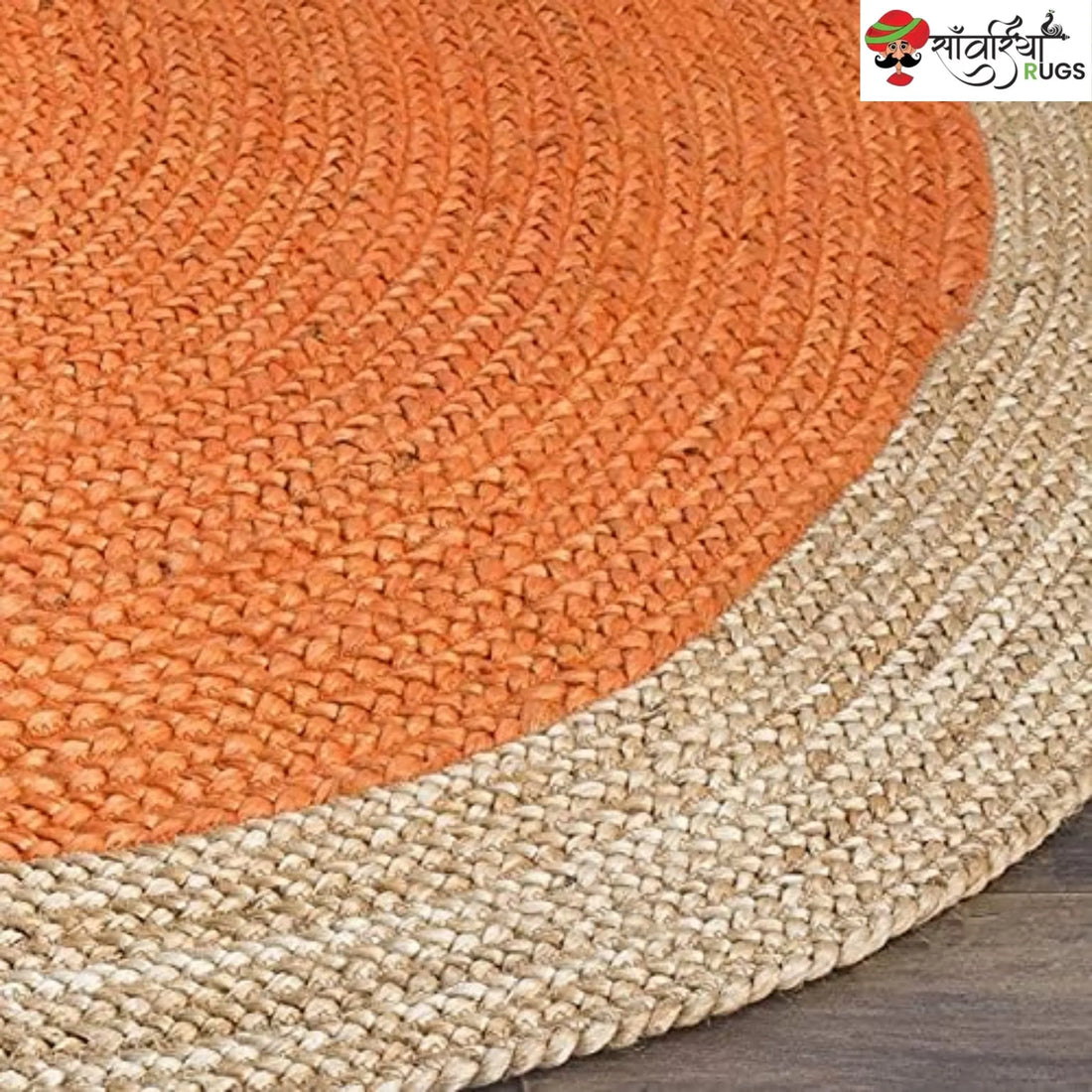Handmade Bohemian Round Jute Rug – Multicolor Decorative Area Rug