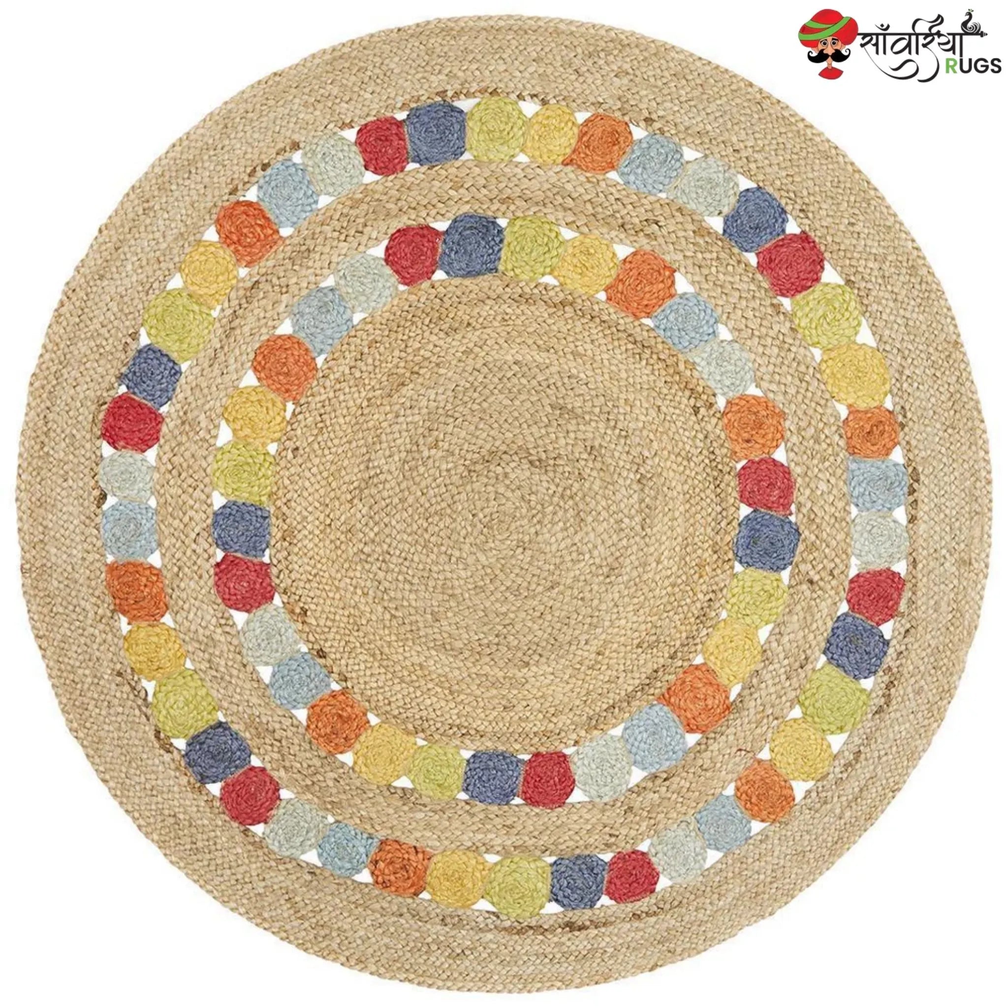 Hand-Braided Jute Round Rug – Flatweave Natural Fiber Rug