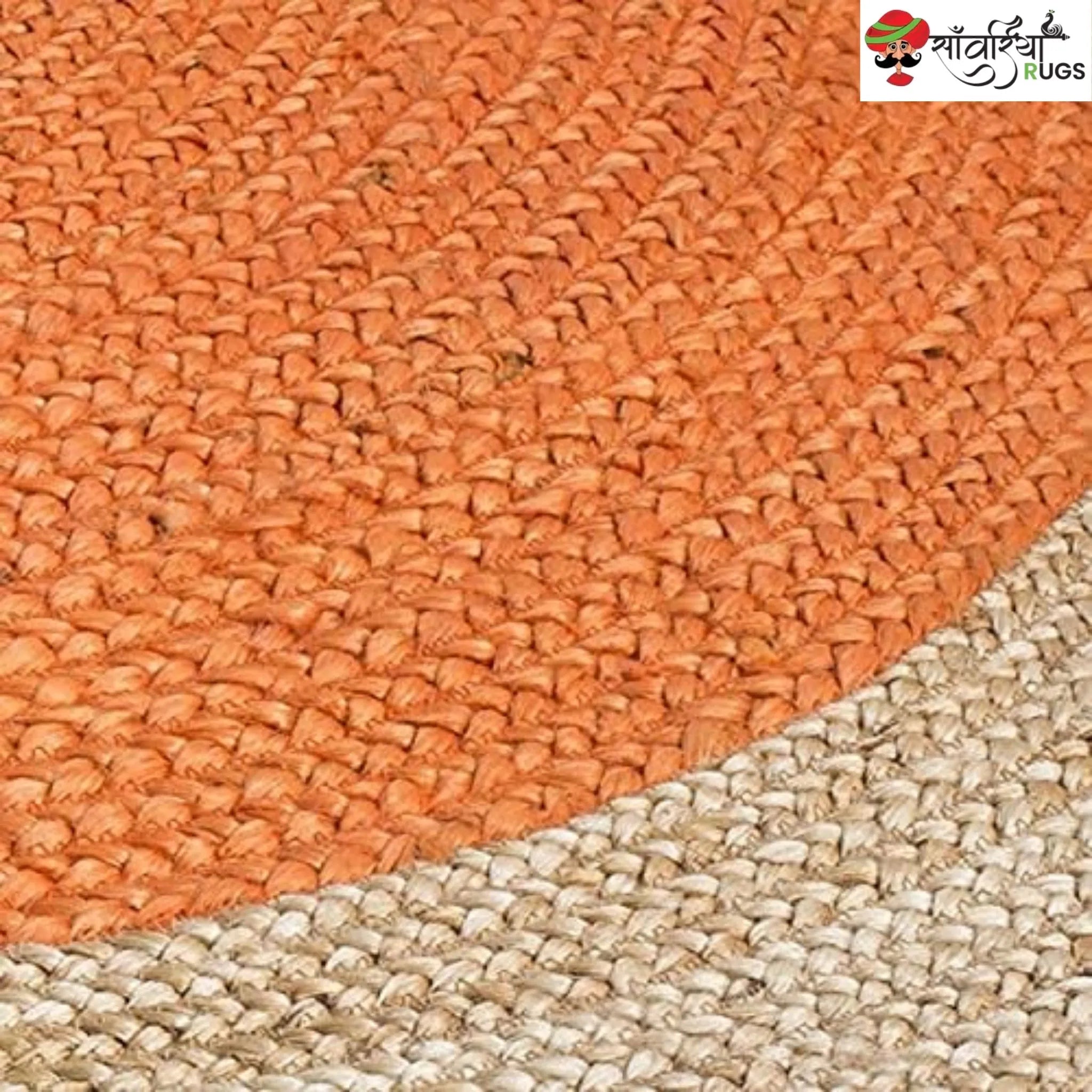 Handmade Bohemian Round Jute Rug – Multicolor Decorative Area Rug