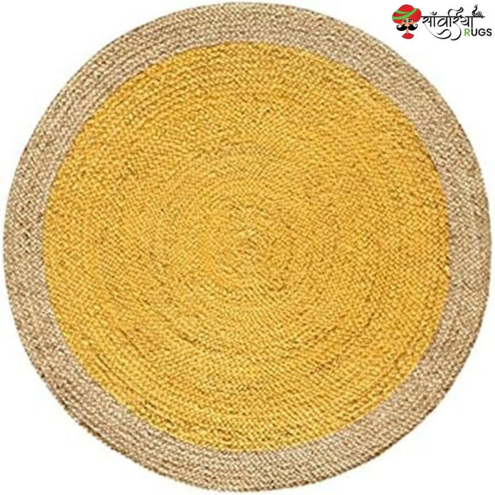 Handmade Bohemian Round Jute Rug – Multicolor Decorative Area Rug