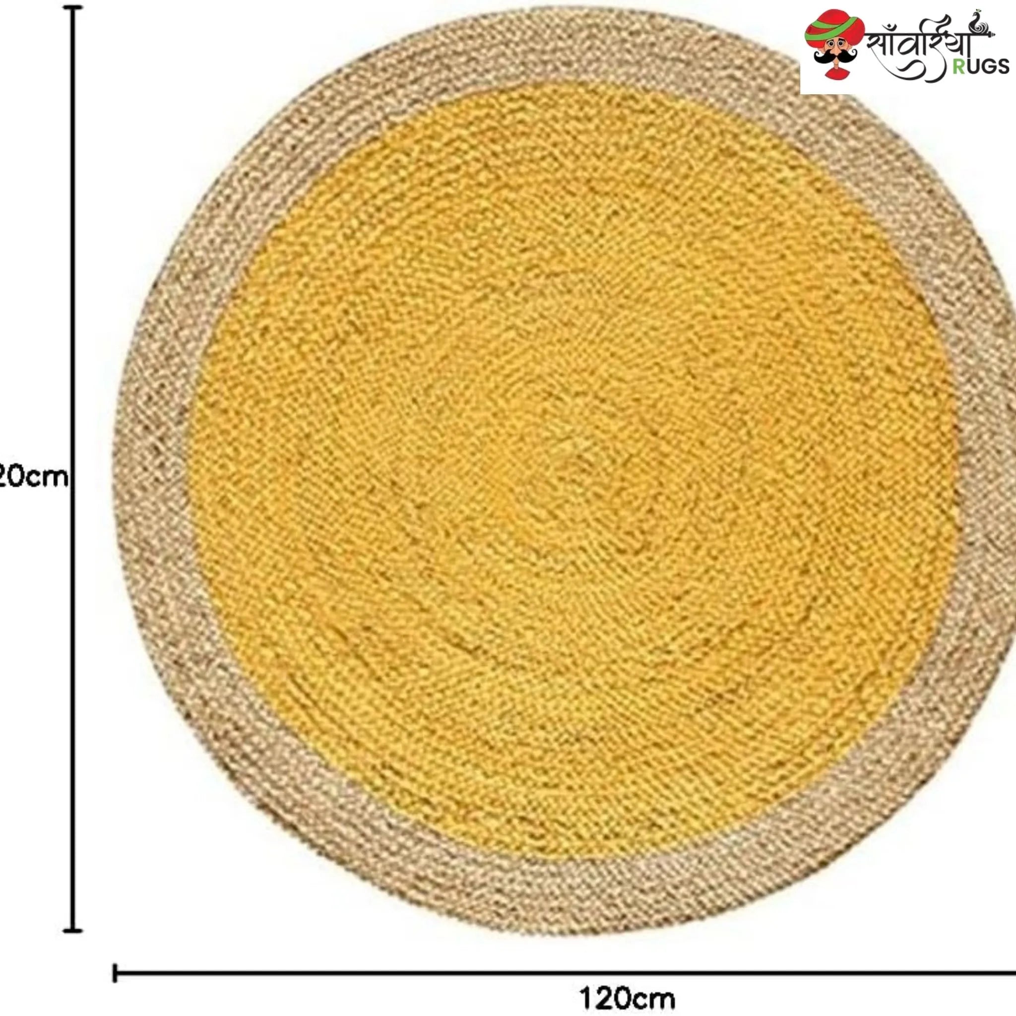 Handmade Bohemian Round Jute Rug – Multicolor Decorative Area Rug