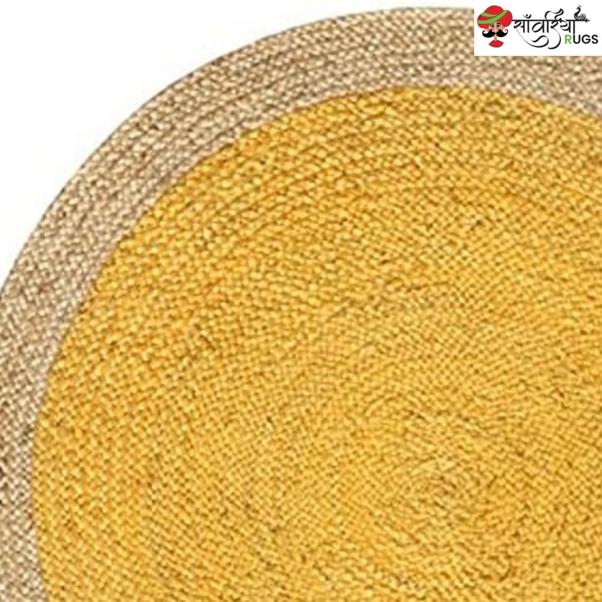 Handmade Bohemian Round Jute Rug – Multicolor Decorative Area Rug