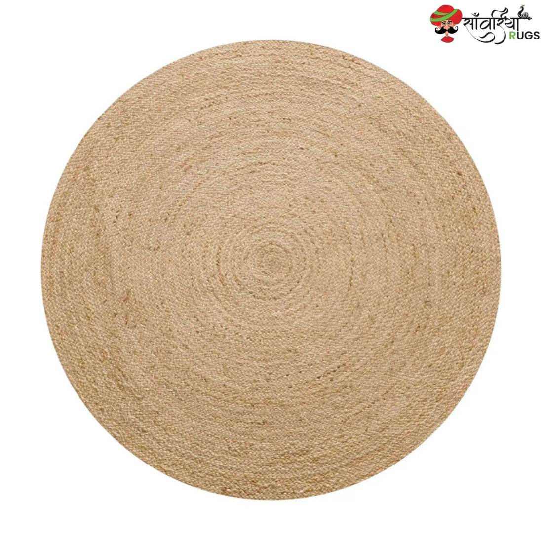 Natural Round Jute Rug – Hand Braided Fiber Design