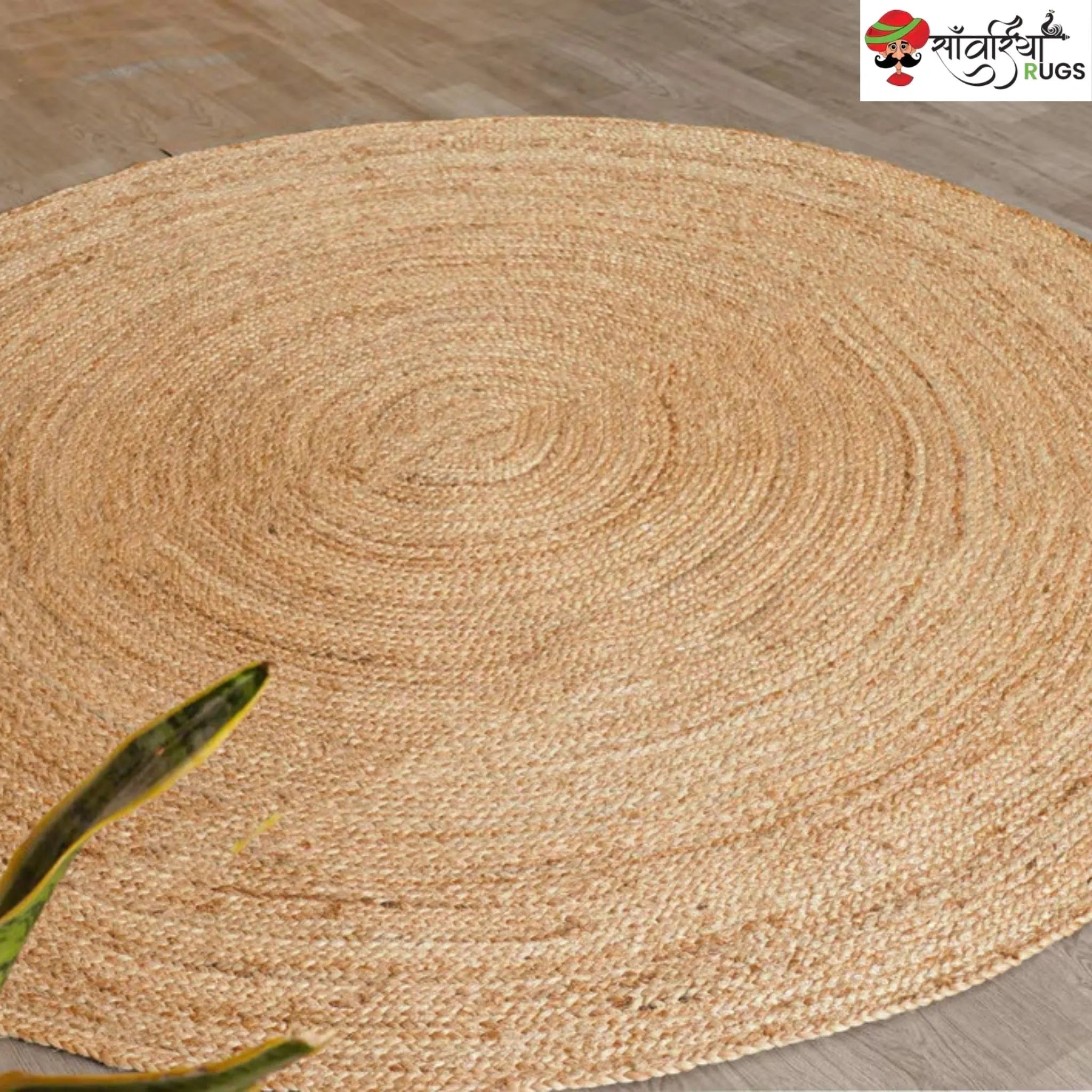 Natural Round Jute Rug – Hand Braided Fiber Design