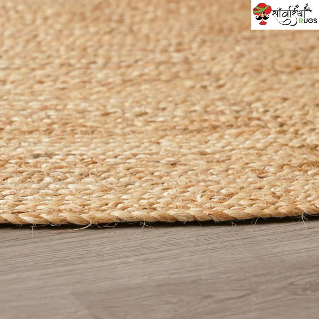 Natural Round Jute Rug – Hand Braided Fiber Design