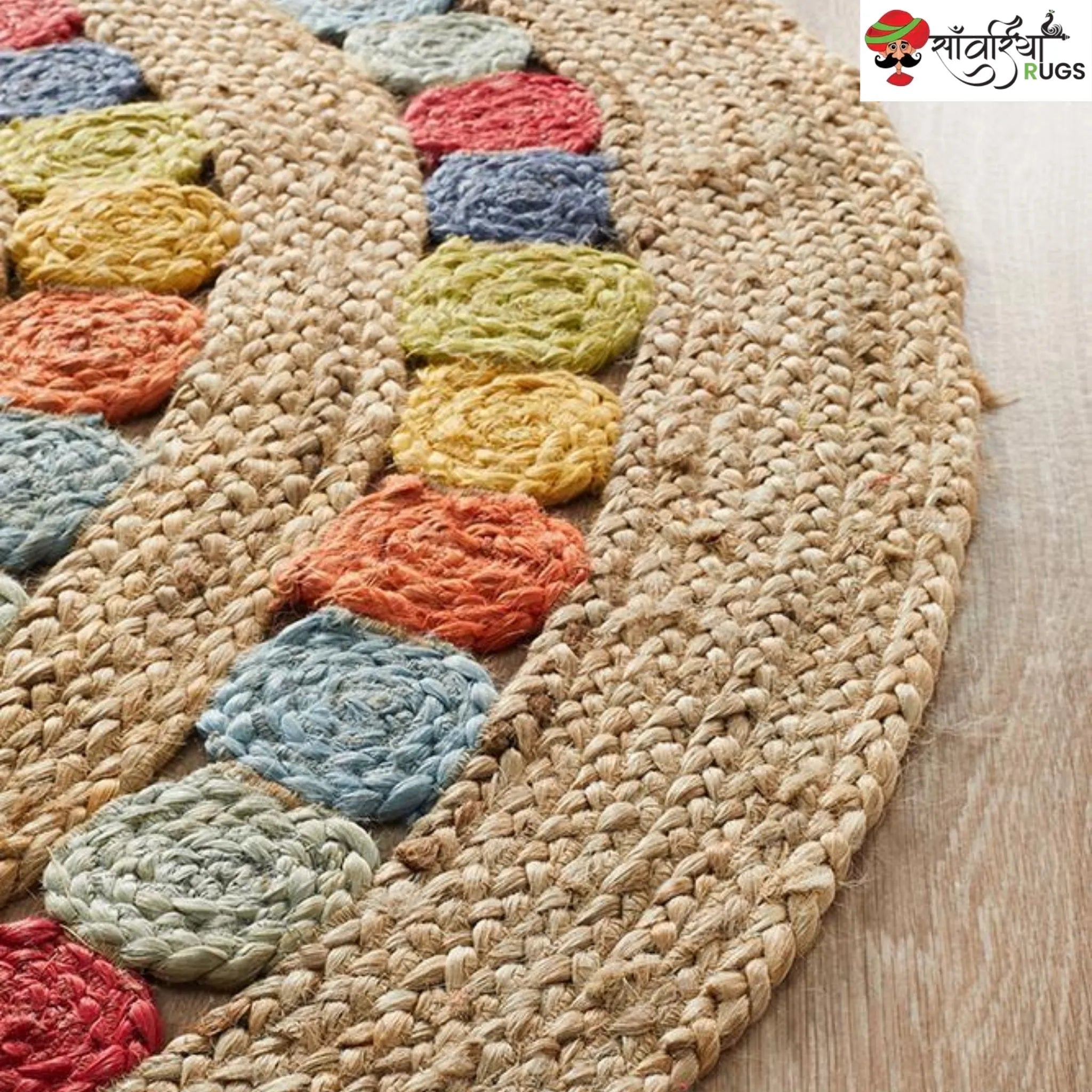 Hand-Braided Jute Round Rug – Flatweave Natural Fiber Rug