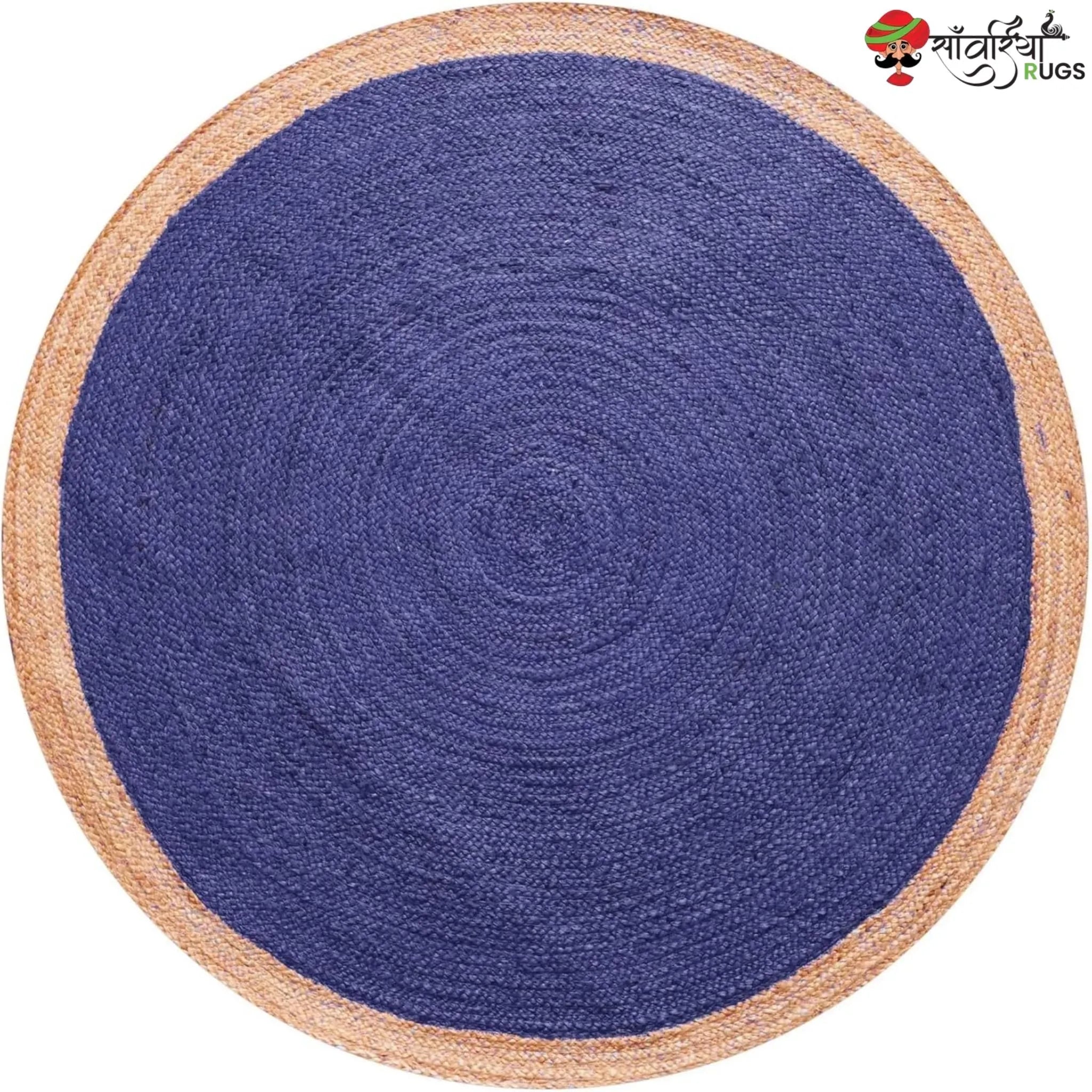 Handmade Bohemian Round Jute Rug – Multicolor Decorative Area Rug