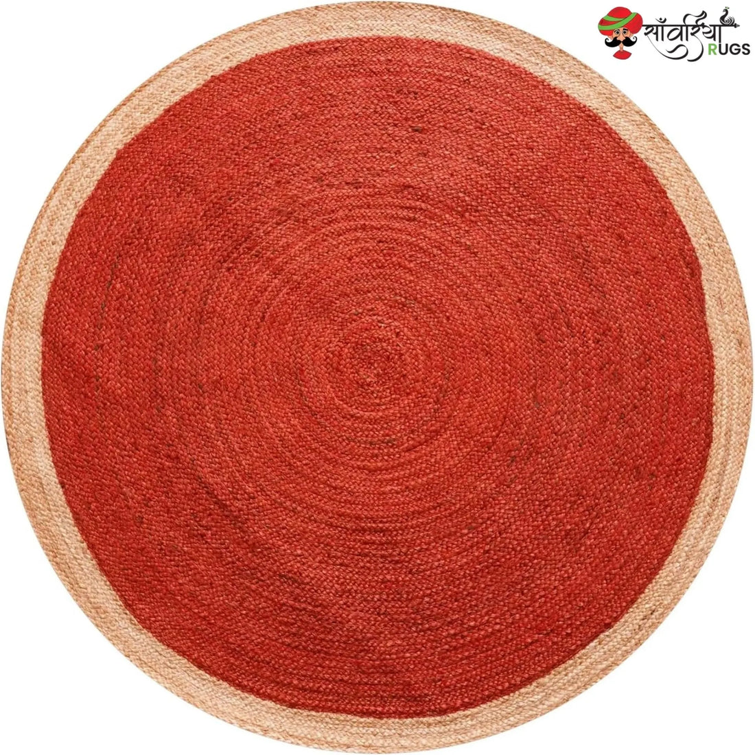 Handmade Bohemian Round Jute Rug – Multicolor Decorative Area Rug