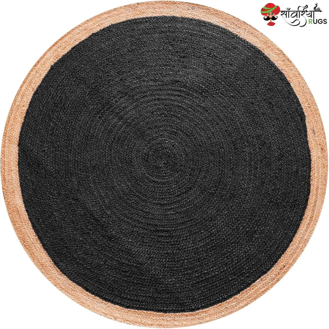 Handmade Bohemian Round Jute Rug – Multicolor Decorative Area Rug