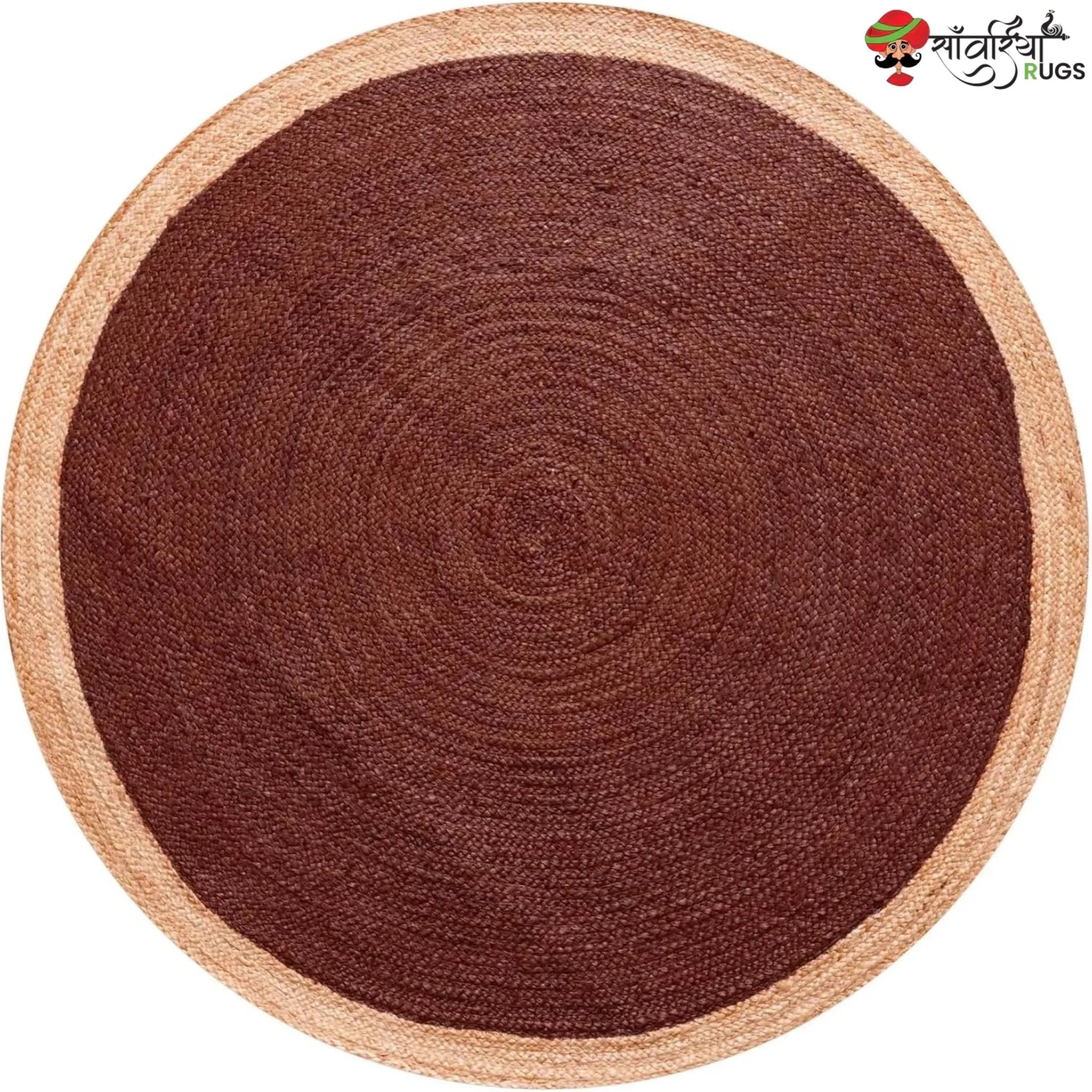 Handmade Bohemian Round Jute Rug – Multicolor Decorative Area Rug