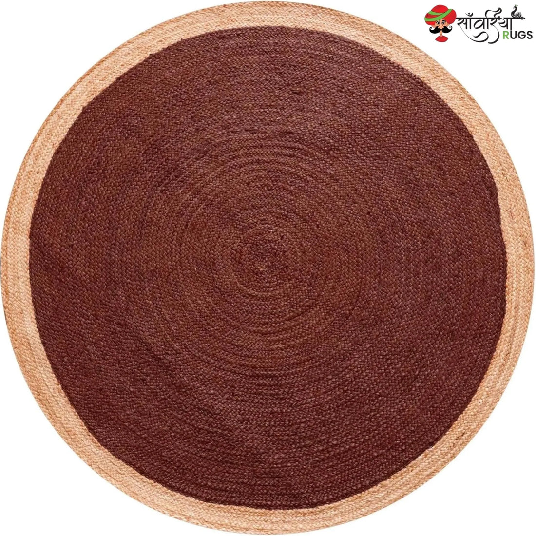 Handmade Bohemian Round Jute Rug – Multicolor Decorative Area Rug