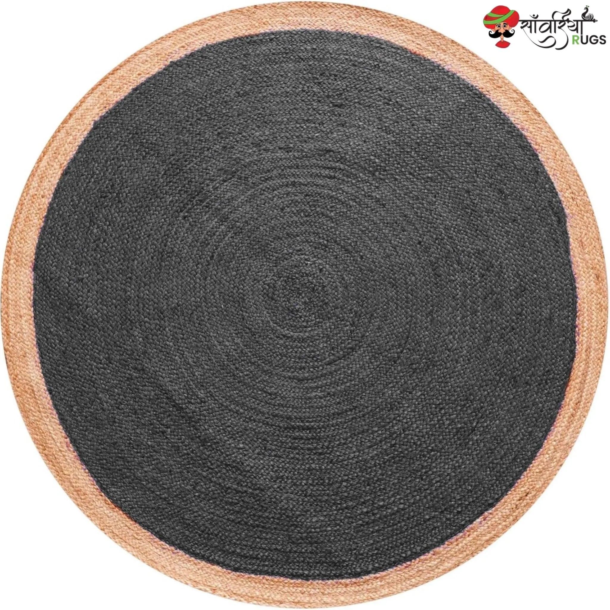 Handmade Bohemian Round Jute Rug – Multicolor Decorative Area Rug