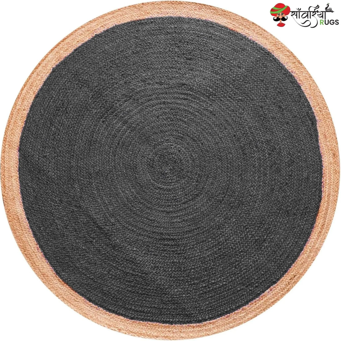 Handmade Bohemian Round Jute Rug – Multicolor Decorative Area Rug